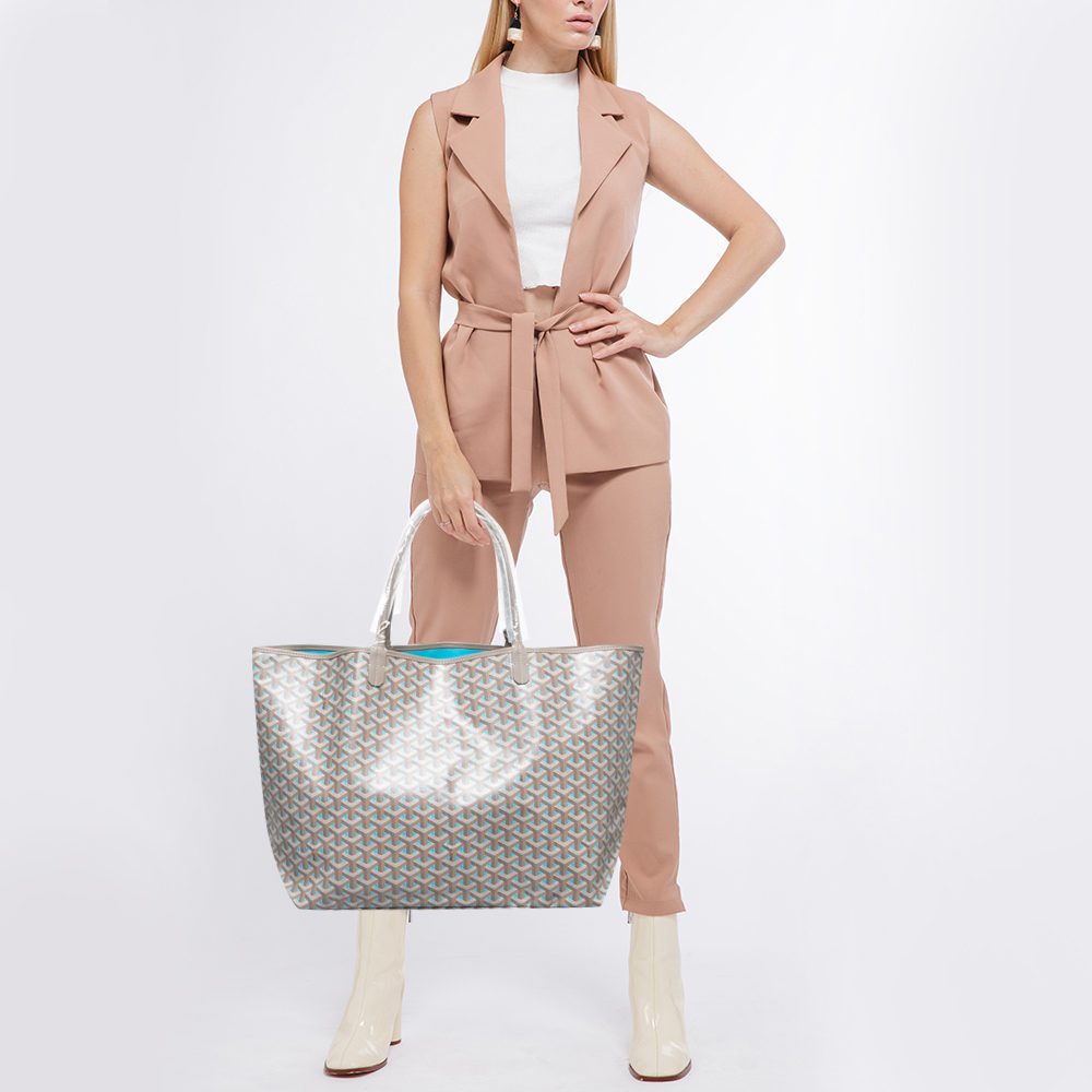 

Goyard Beige/Blue Goyardine Coated Canvas and Leather Saint Louis GM Tote