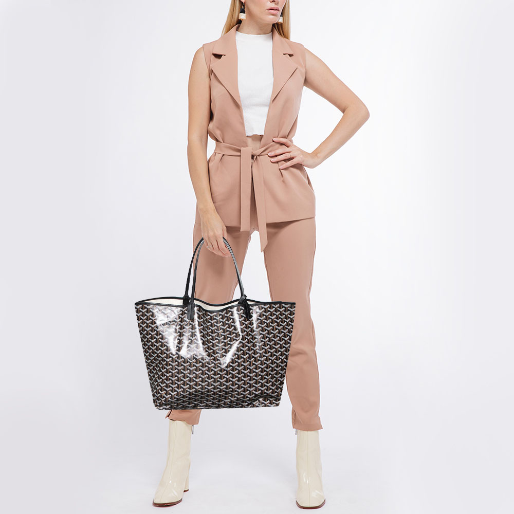 

Goyard Black Goyardine Coated Canvas and Leather Saint Louis GM Tote