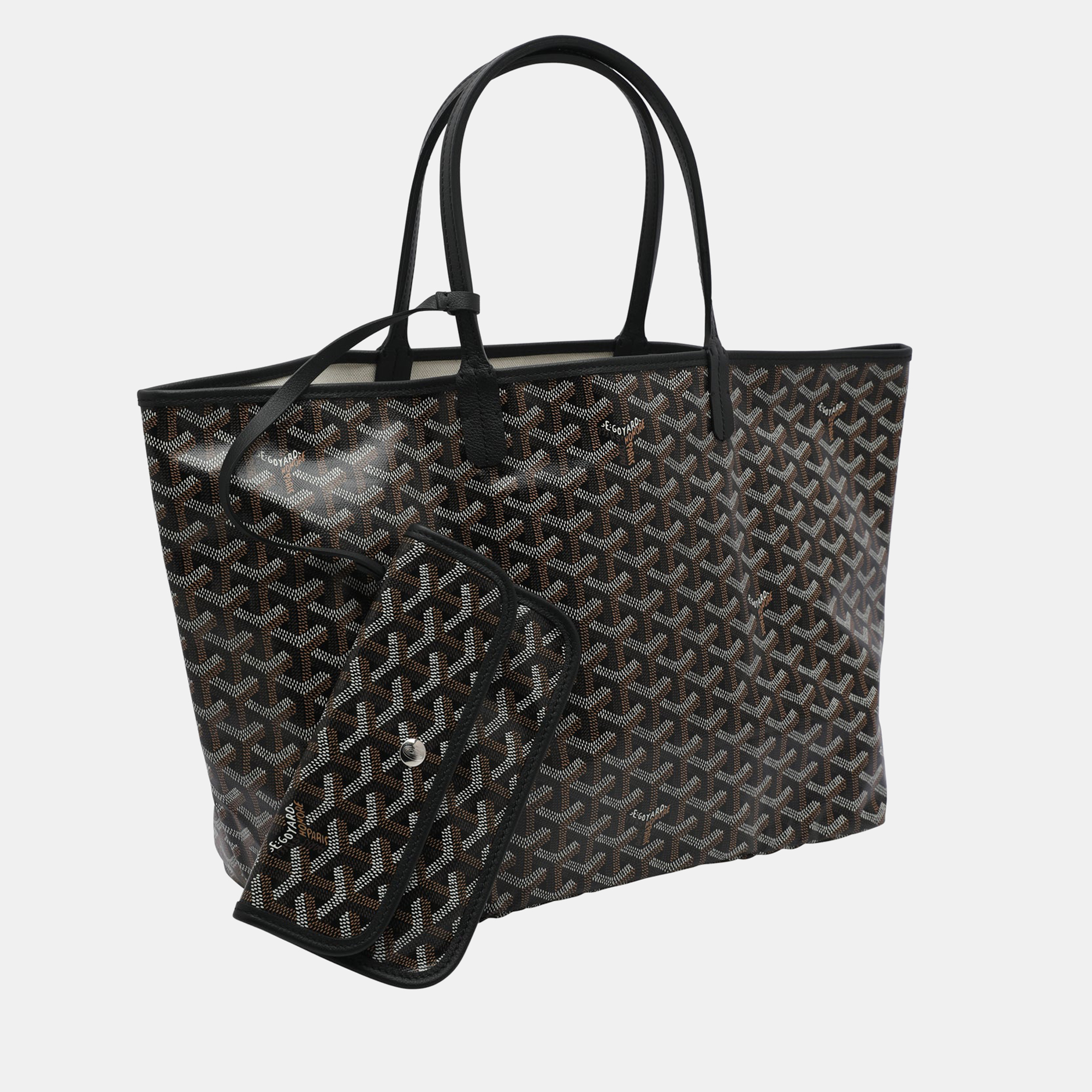 

Goyard Black and Tan Goyardine St. Louis PM w/ Pouch