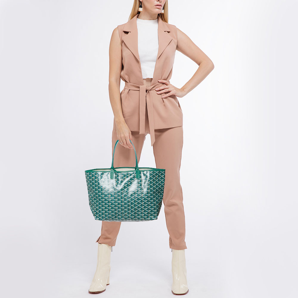 

Goyard Green Goyardine Coated Canvas and Leather Saint Louis PM Tote