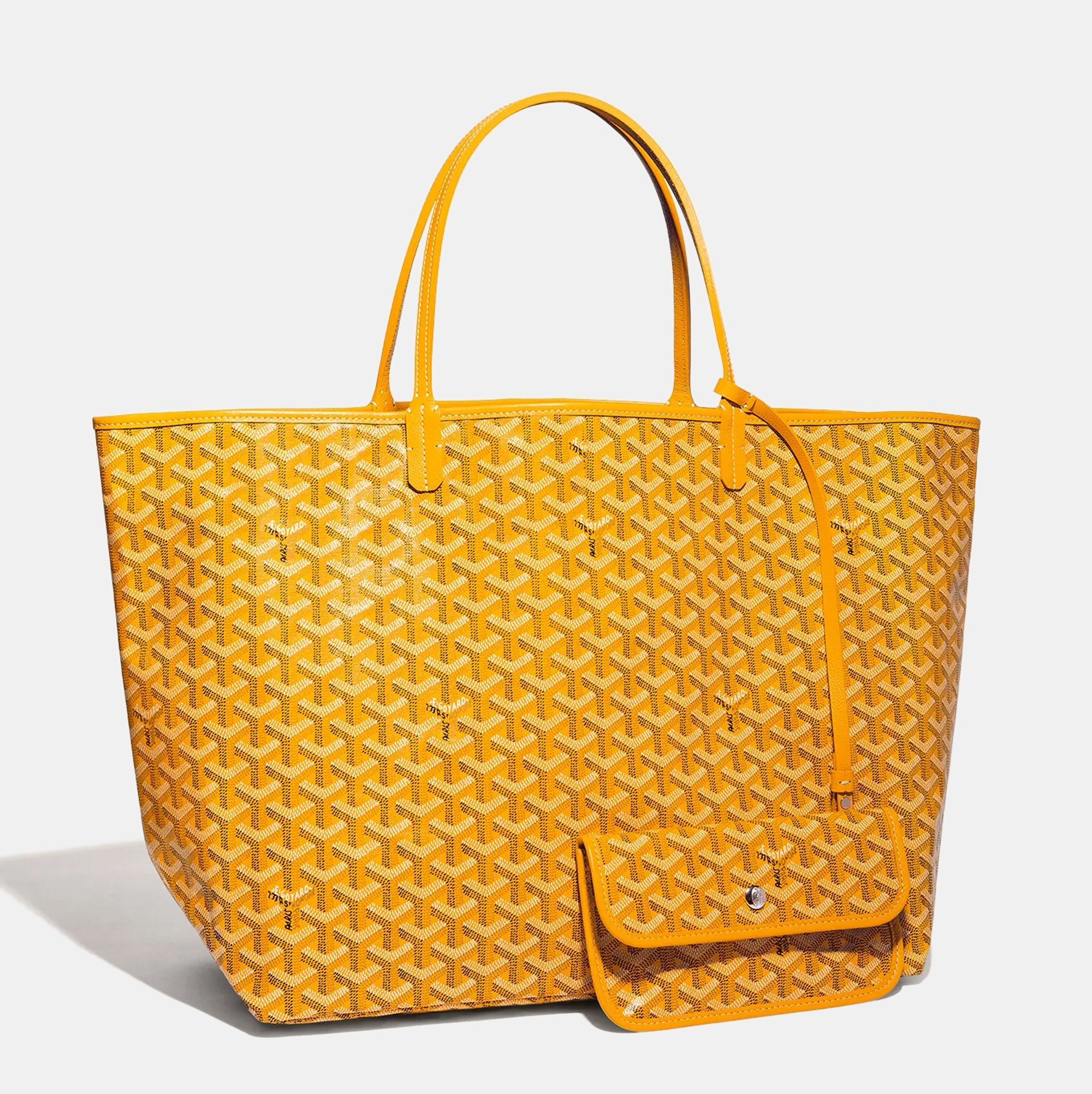 Pre-owned Goyard Ine Coated Canvas And Leather Saint Louis Gm Tote In Yellow