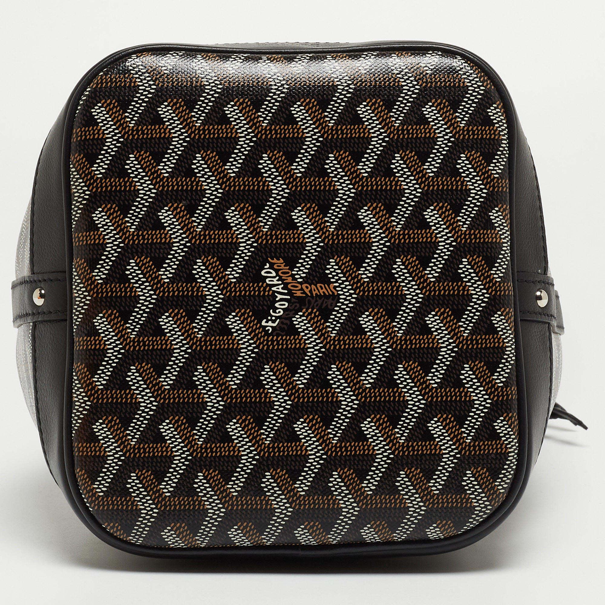 GOYARD Black Goyardine Petit Flot PM Bucket Crossbody Bag