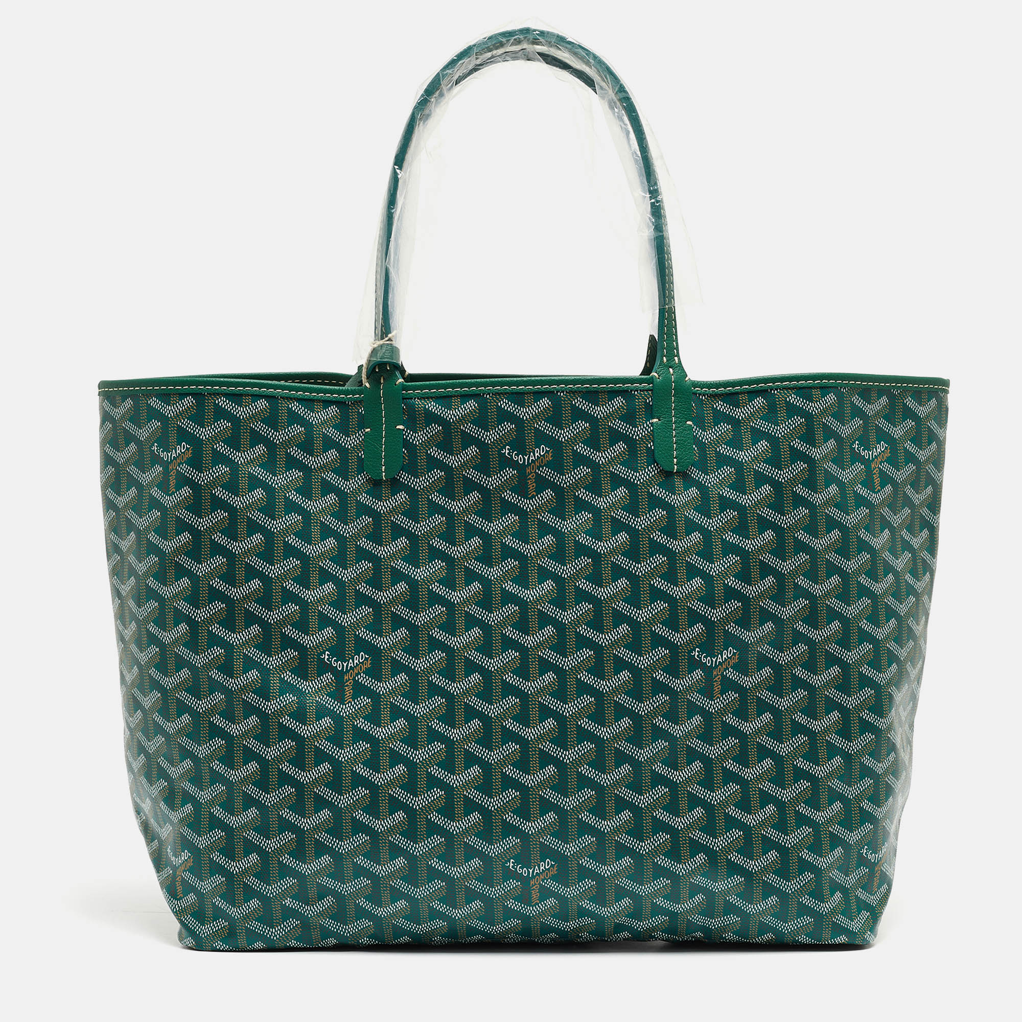 Pre-owned Goyard Ine Coated Canvas And Leather Saint Louis Pm Tote In Green