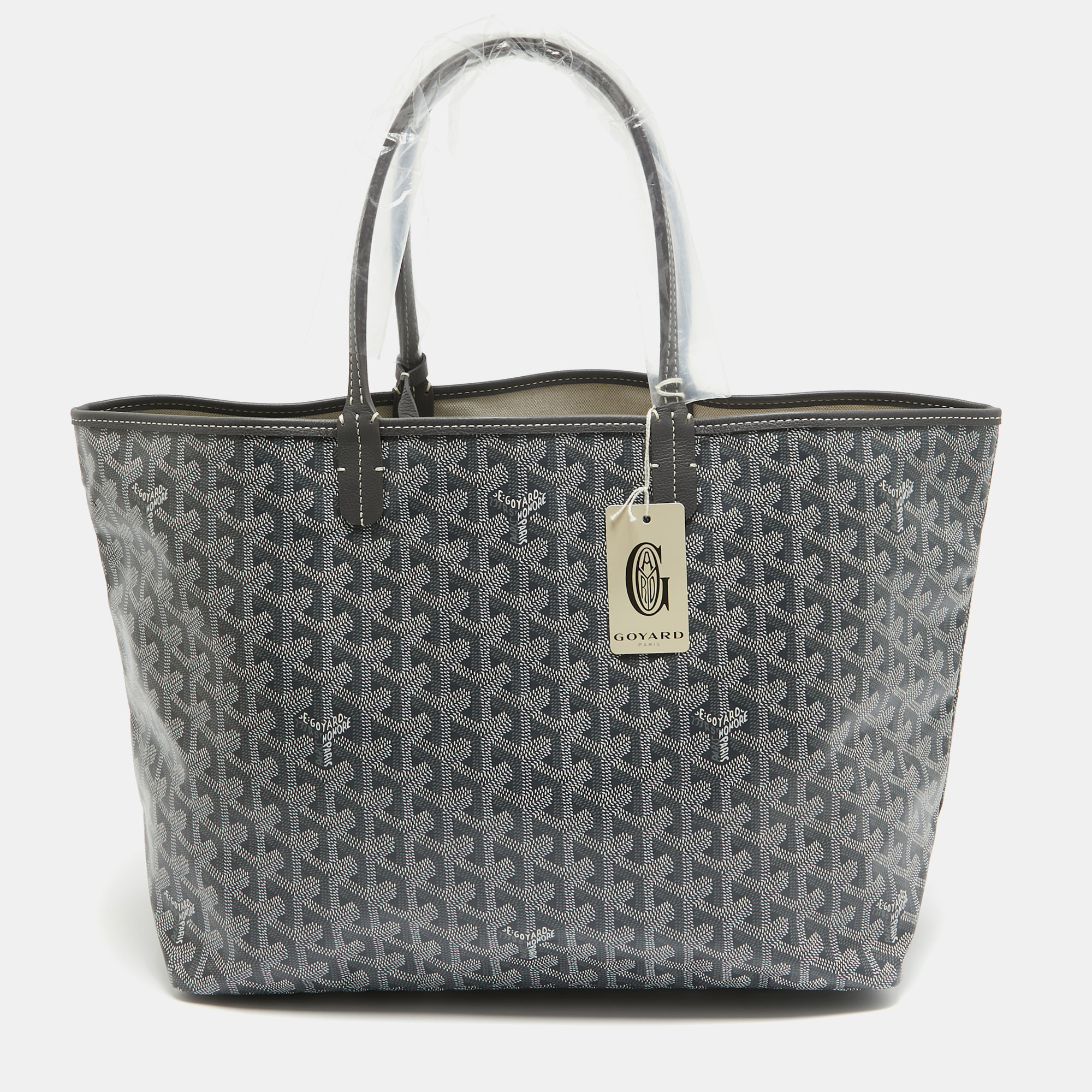 Goyard Grey Goyardine Coated Canvas and Leather Saint Louis PM Tote