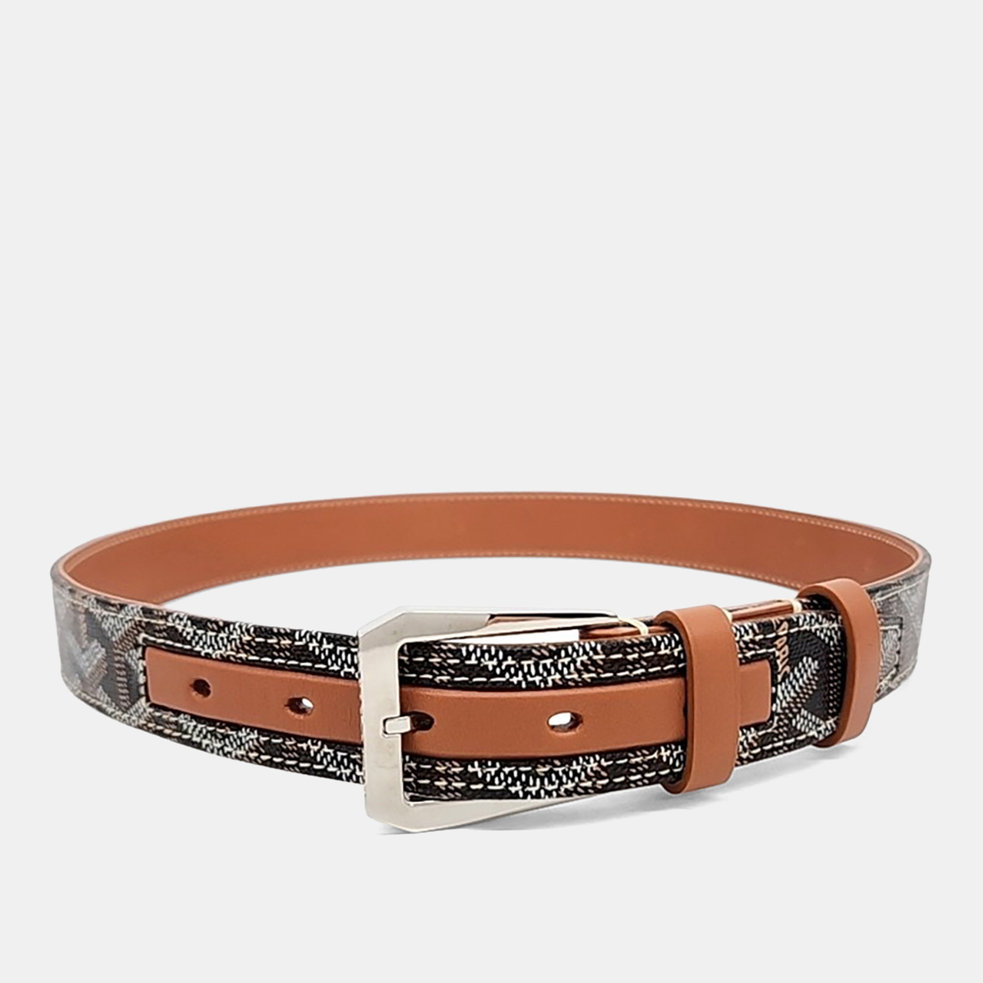 

Goyard Leather Frigate Belt, Brown