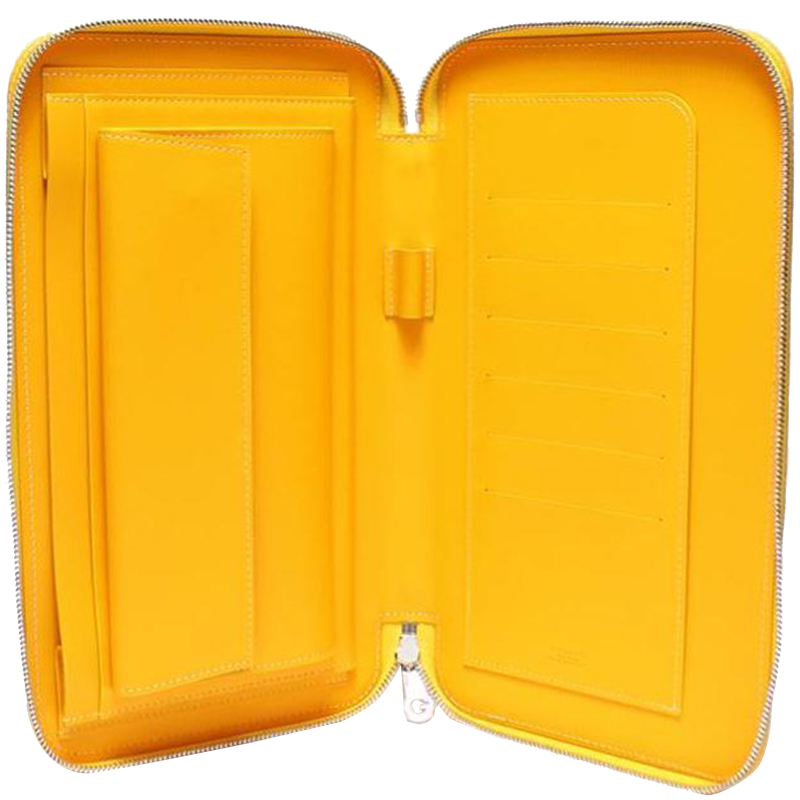 

Goyard Yellow Leather Organizer Wallet