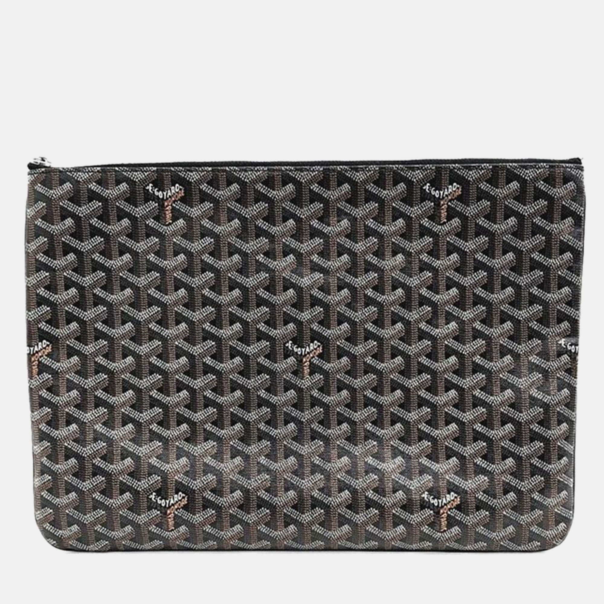 

Goyard Black Coated Canvas Senat MGM Pouch