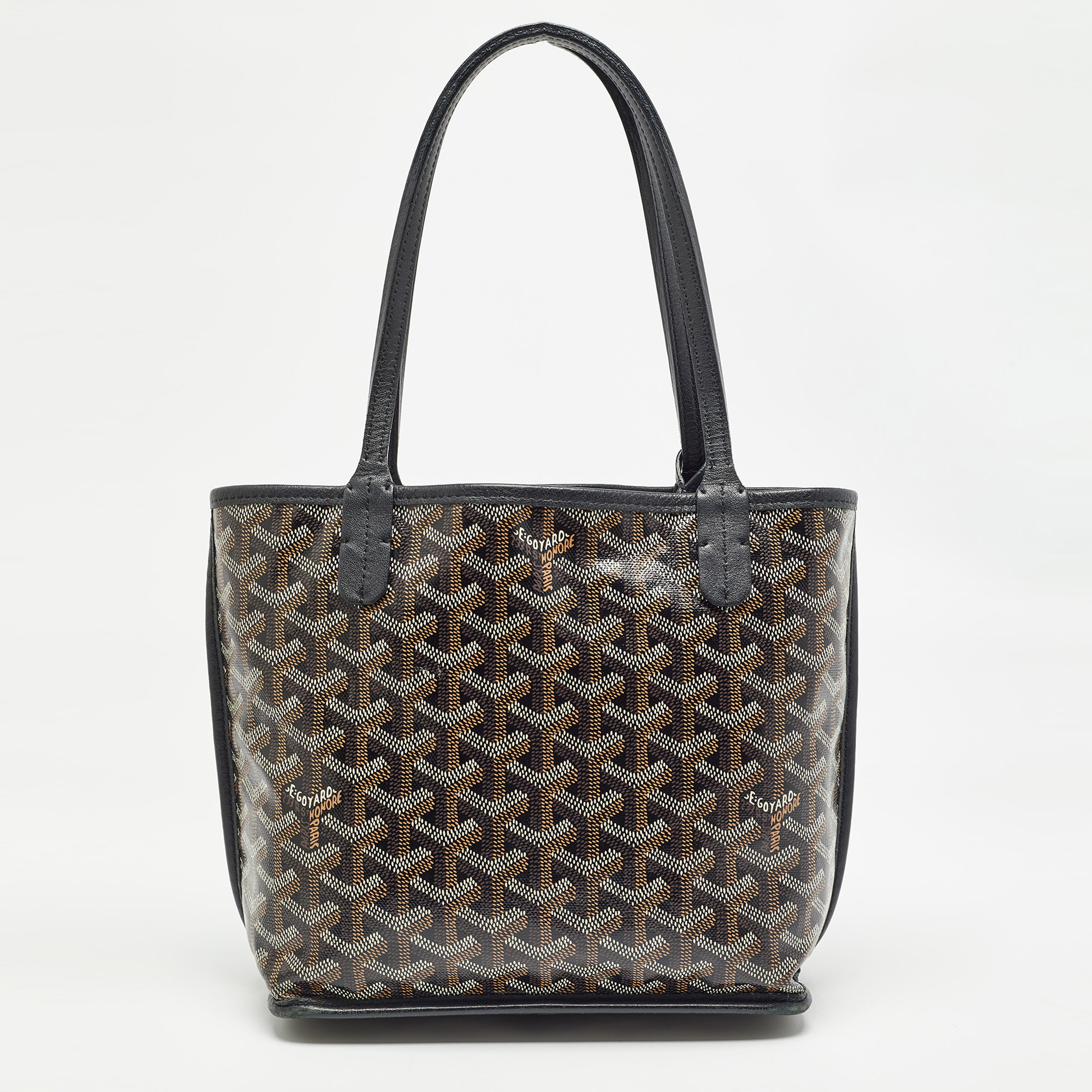 

Goyard Black Goyardine Coated Canvas Anjou Mini Reversible Bag