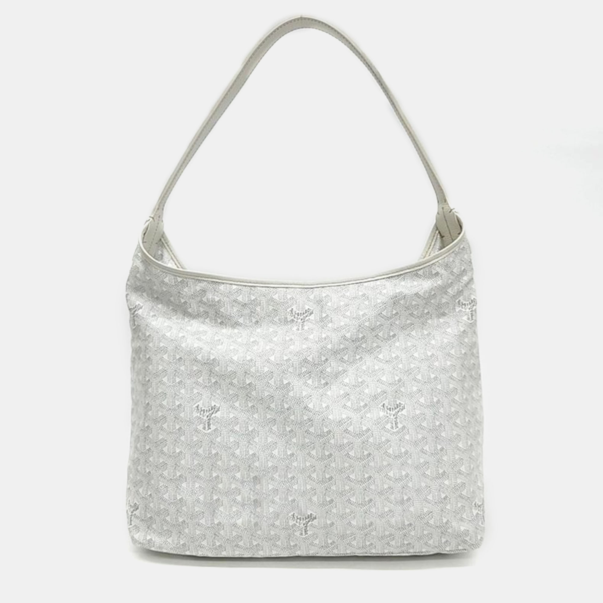 

Goyard White Canvas Goyardine Boheme PM Hobo Bag