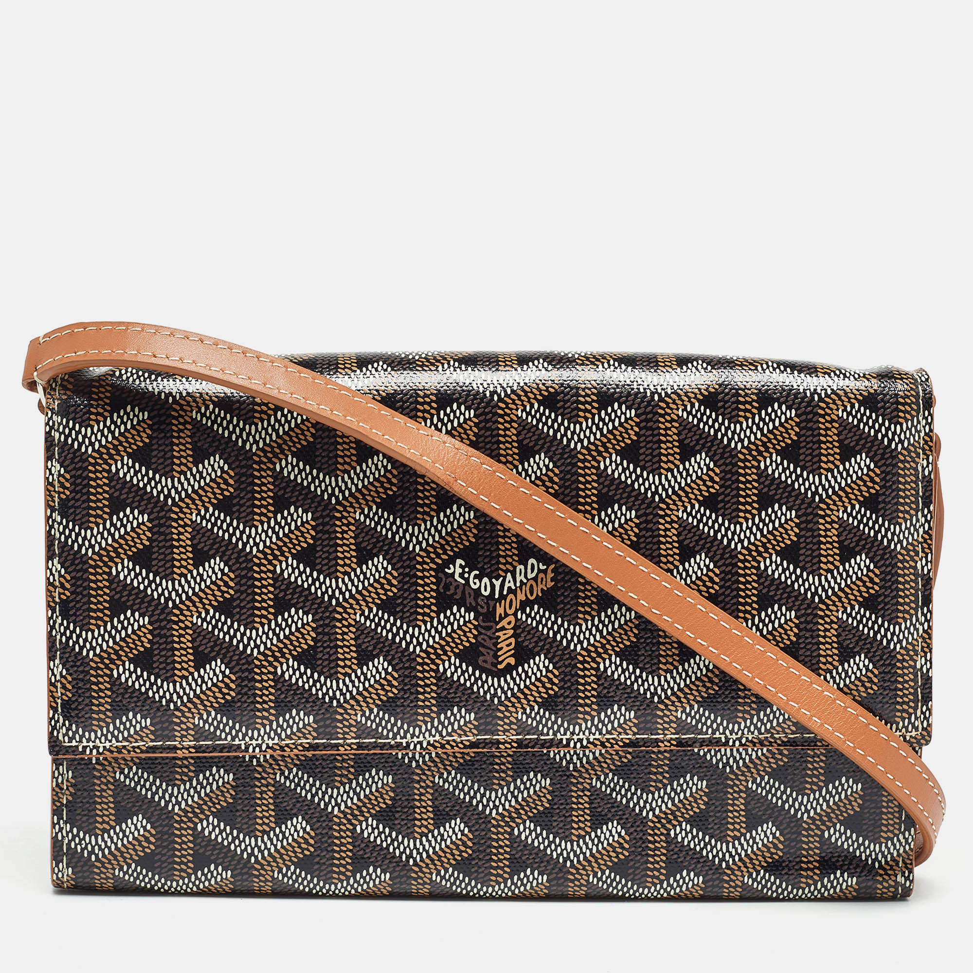 

Goyard Brown Goyardine Coated Canvas Varenne Wallet on Strap