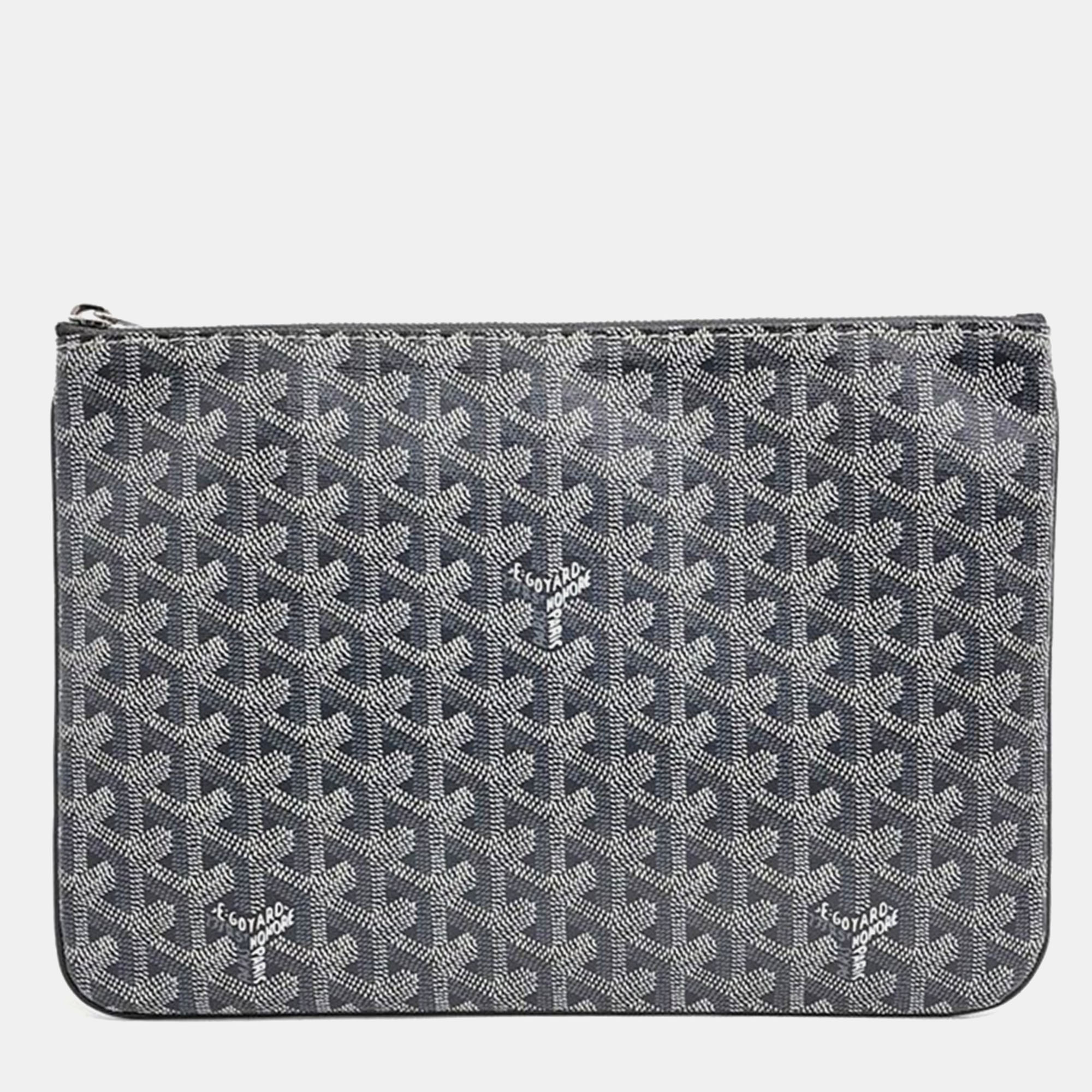 

Goyard Grey Leather Senna MM Bag