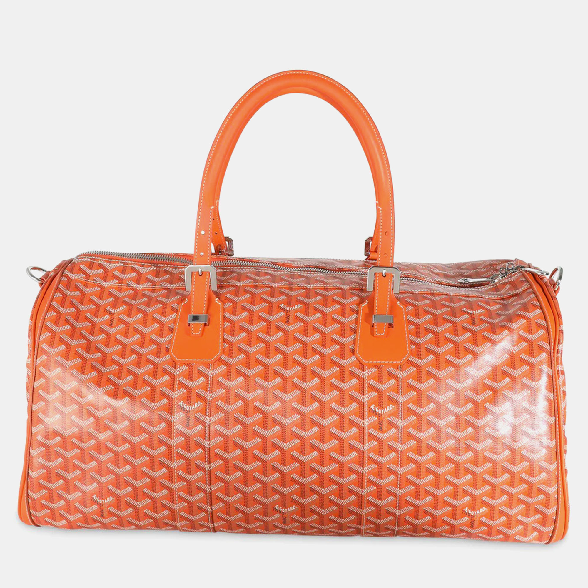 

Goyard Orange Goyardine Canvas Boston 50 Duffel Bag