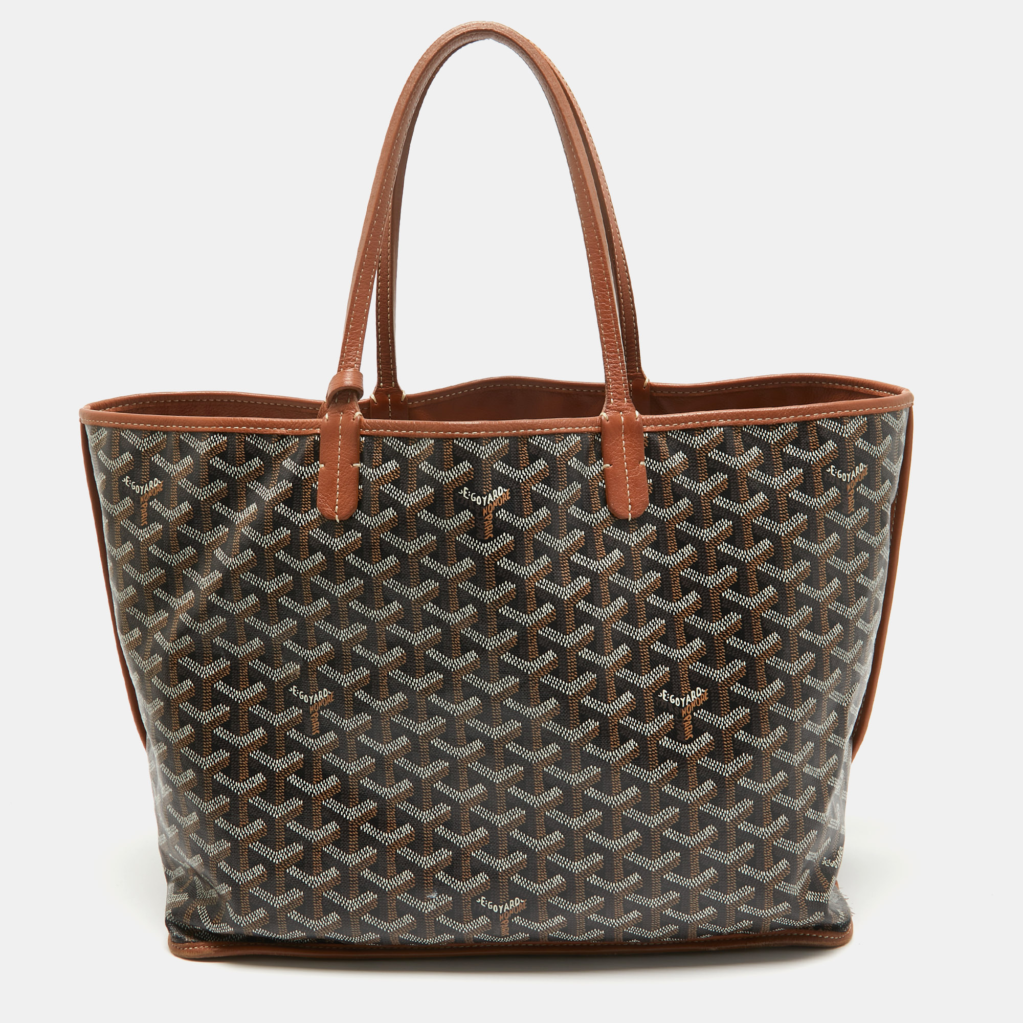 

Goyard Brown Goyardine Coated Canvas and Leather Reversible Anjou PM Tote