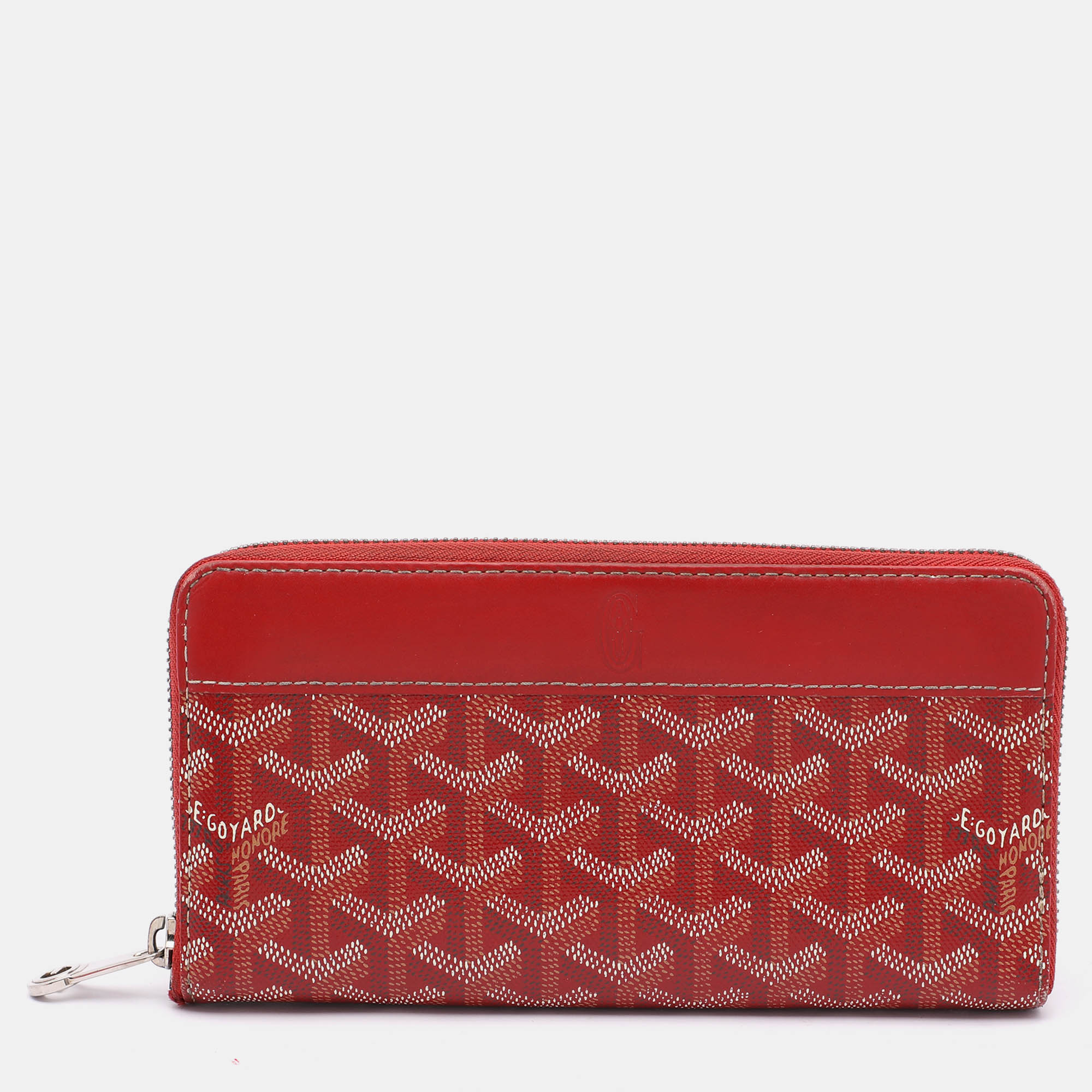 

Goyard Red Goyardine Coated Canvas Matignon Zip Around Wallet