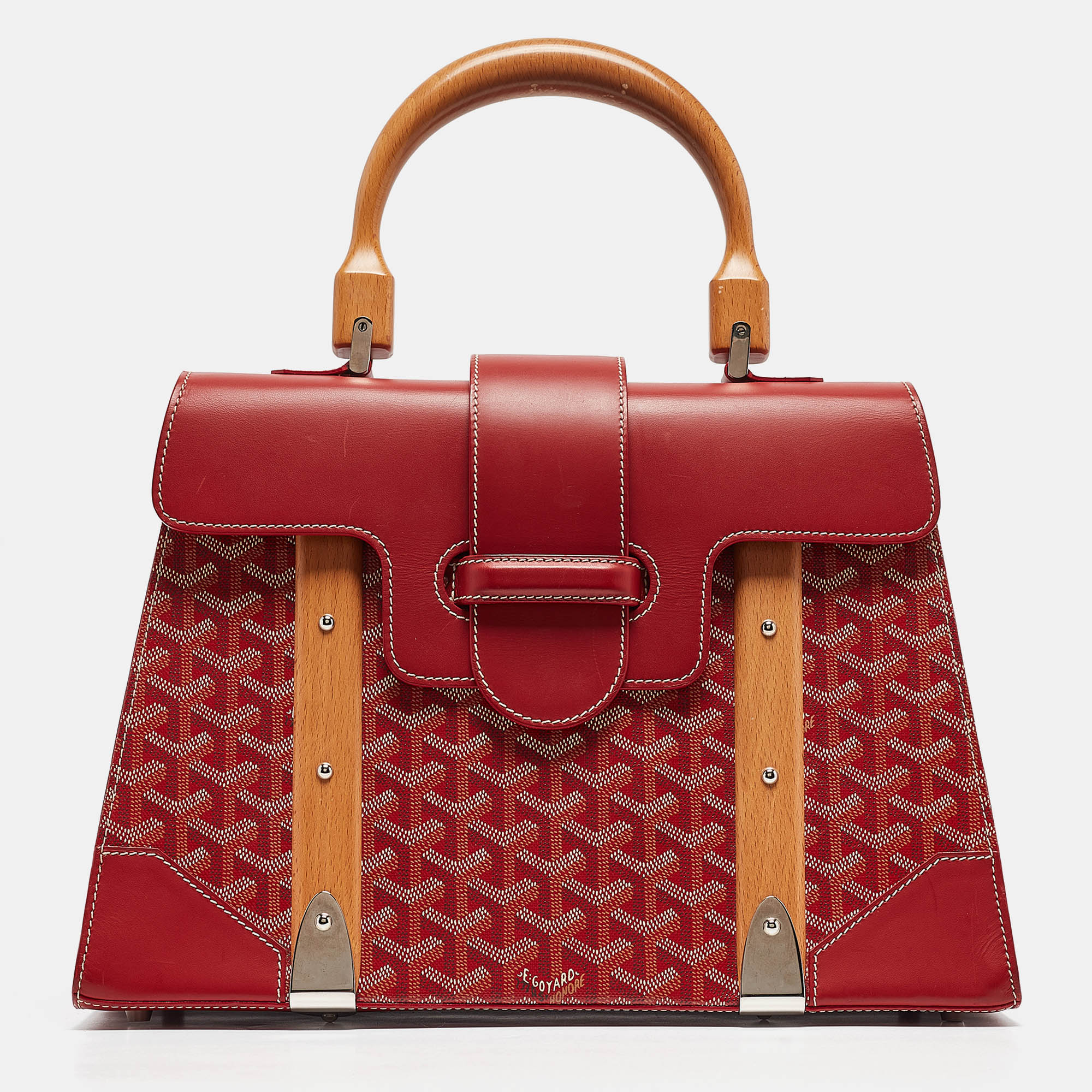 

Goyard Red Goyardine Coated Canvas and Leather Saigon MM Top Handle Bag