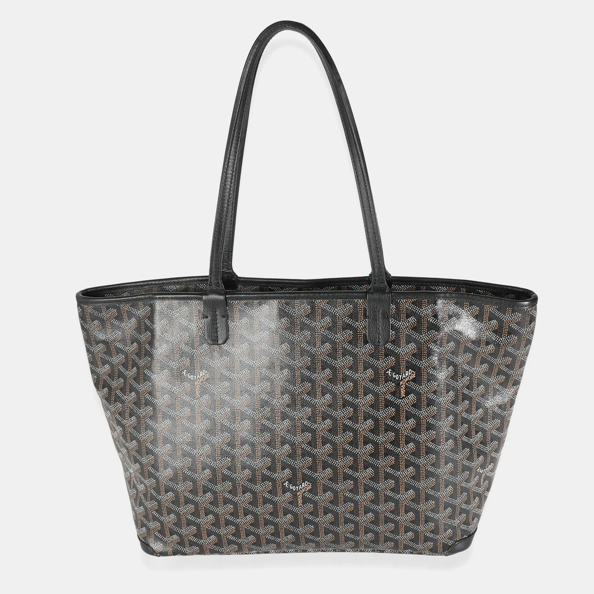 Pre-owned Goyard Ine Canvas Artois Pm Tote Bag In Black