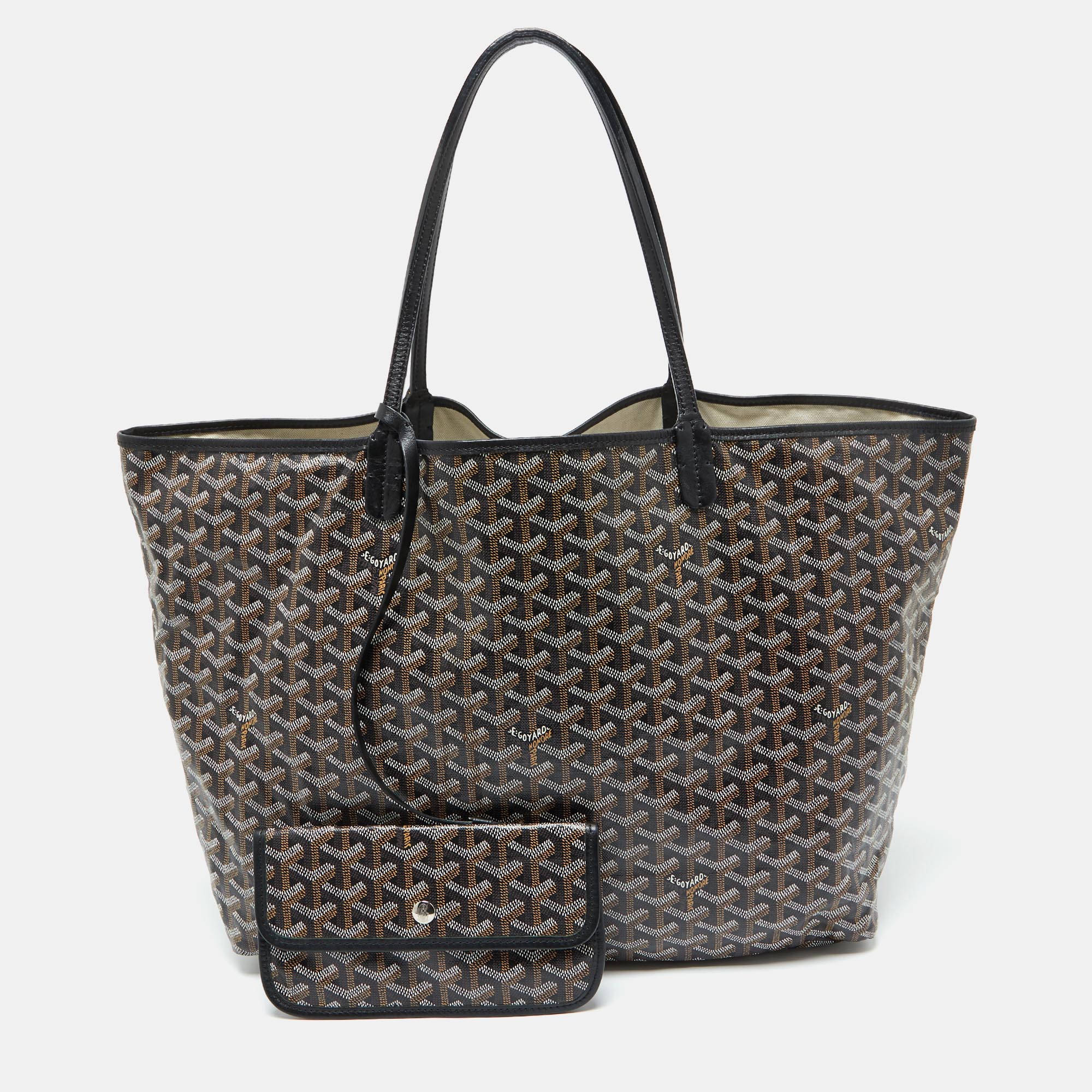 

Goyard Black Goyardine Coated Canvas and Leather Saint Louis GM Tote