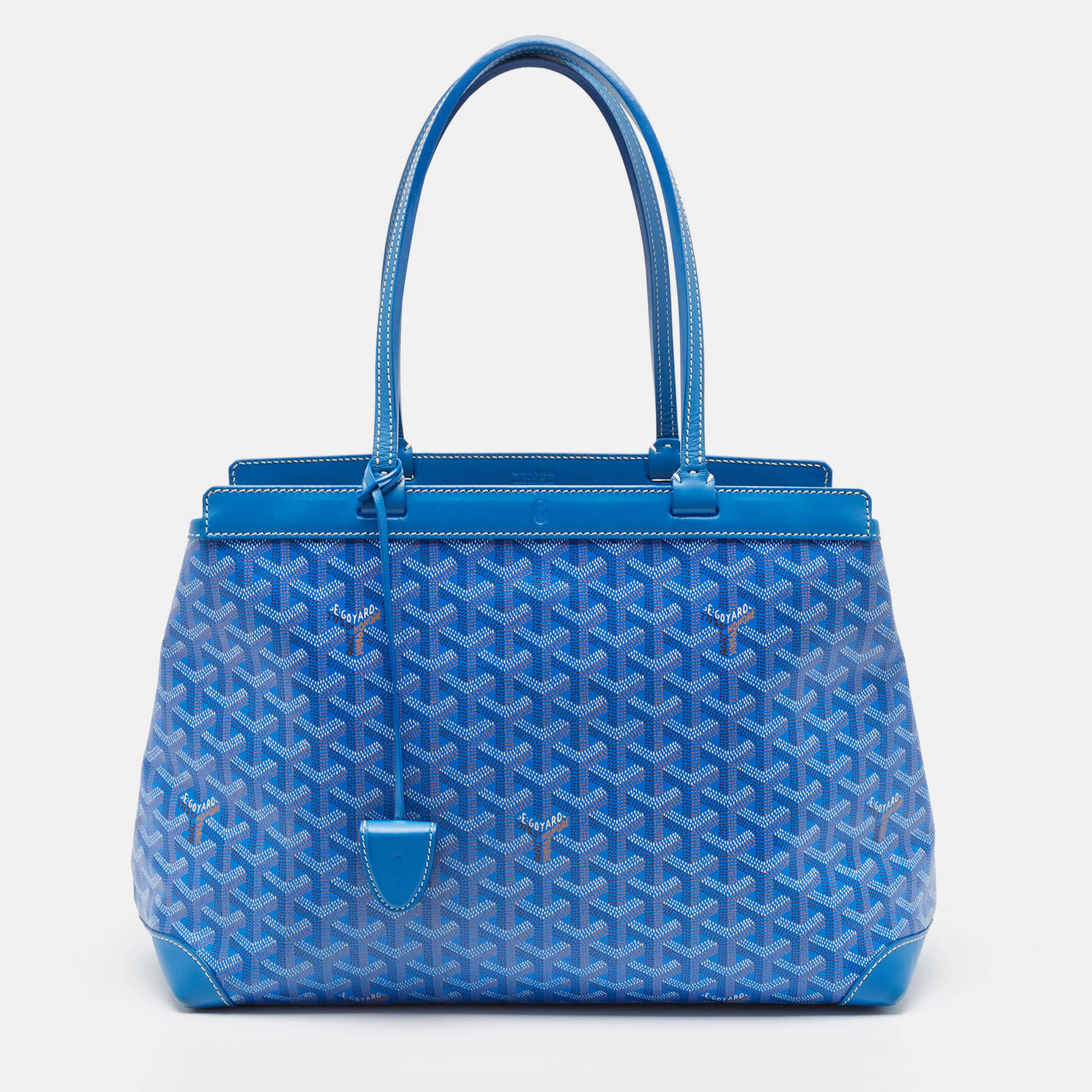 

Goyard Blue Goyardine Coated Canvas and Leather Bellechasse PM Tote