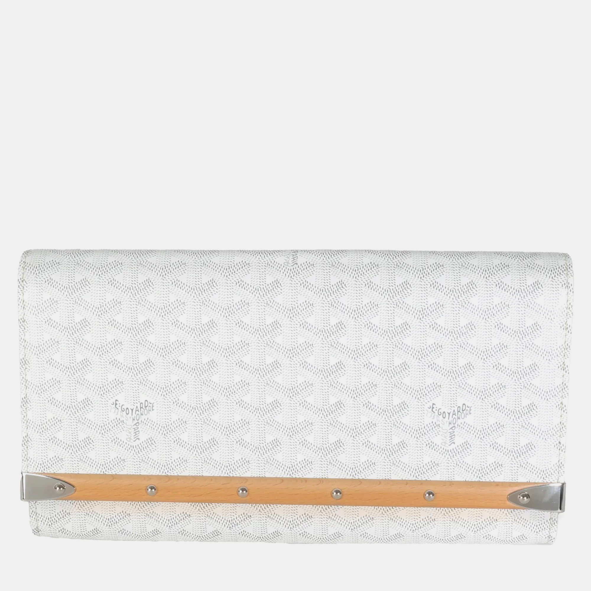 

Goyard White Goyardine Canvas Monte Carlo Boise Clutch