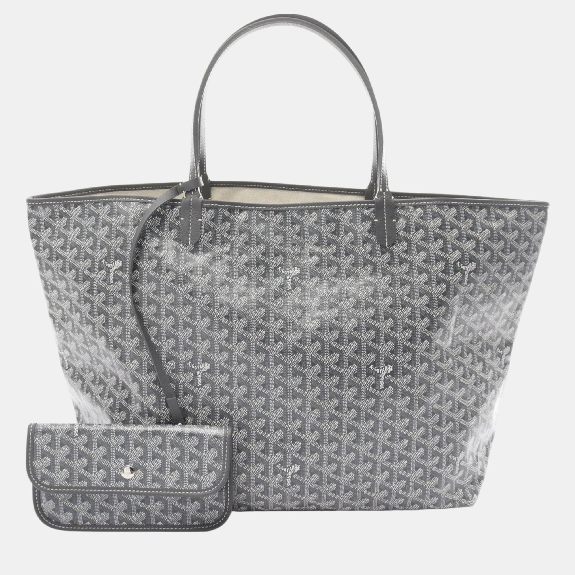 

Goyard Grey Coated Canvas Leather Saint Louis GM Tote Bag