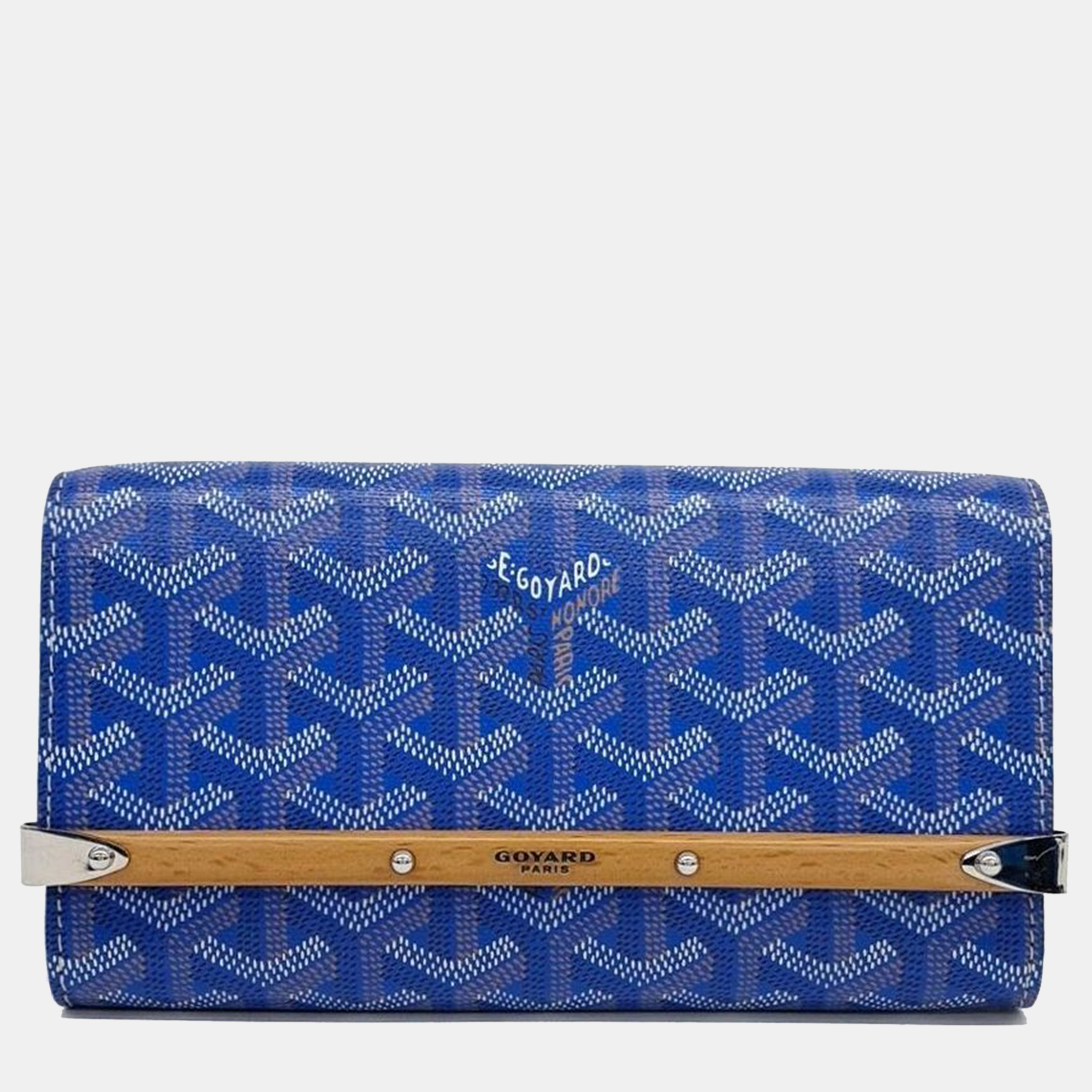 Pre-owned Goyard Monte Carlo Mini Clutch In Blue