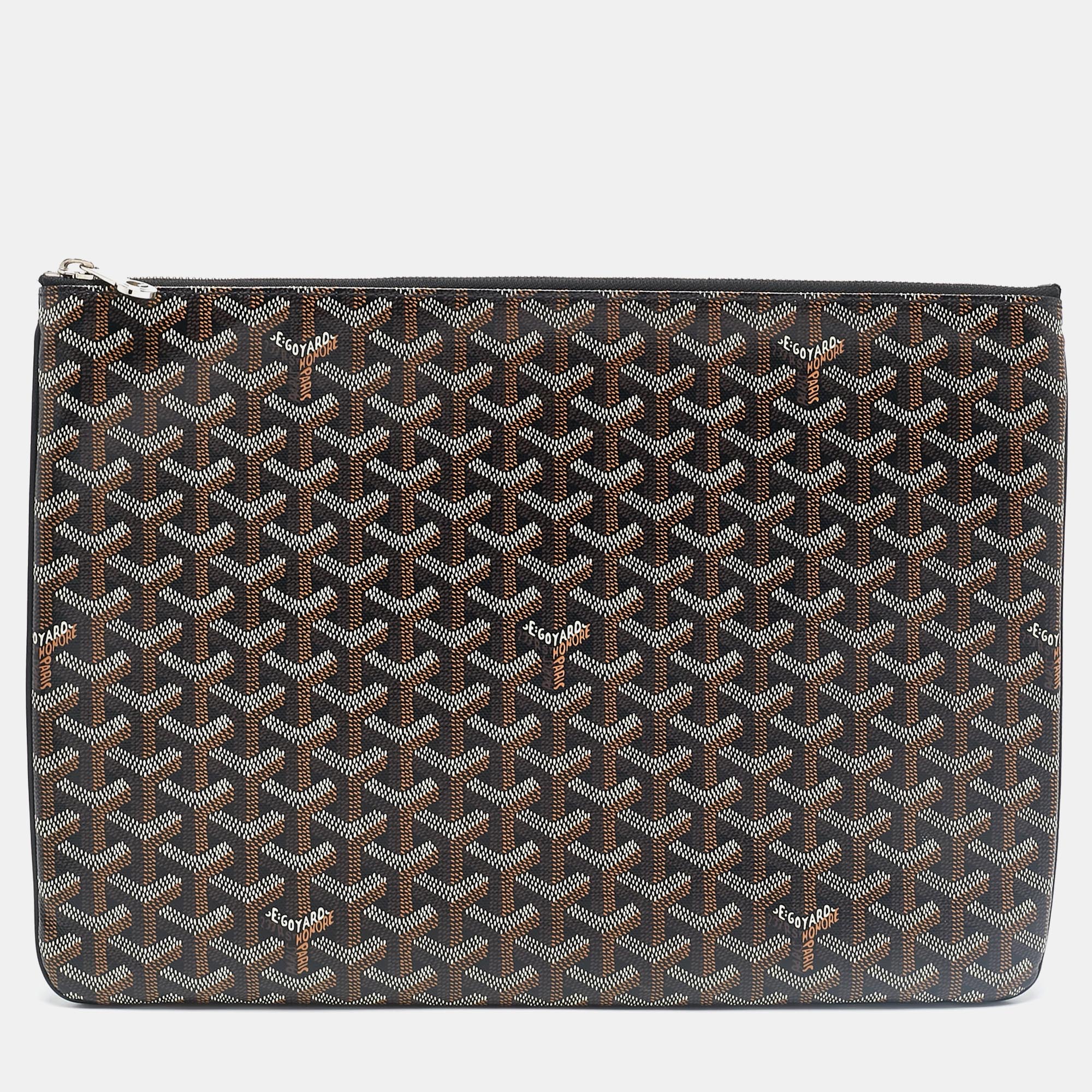 

Goyard Black Goyardine Coated Canvas and Leather Senat MGM Pouch