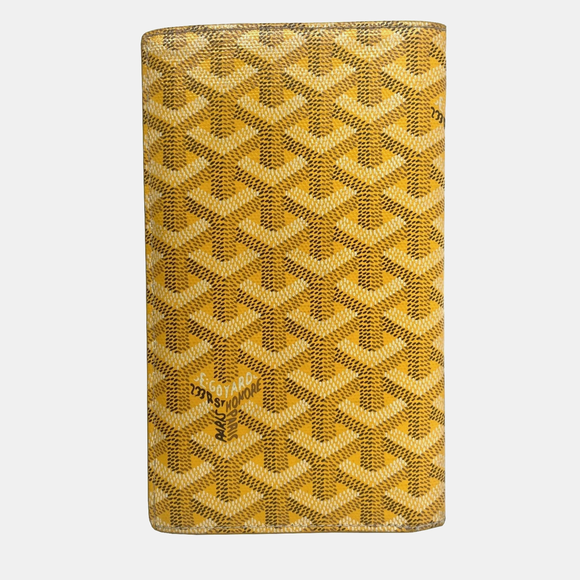 Pre-owned Goyard Yellow Coated Canvas Long Flap Bifold Wallet