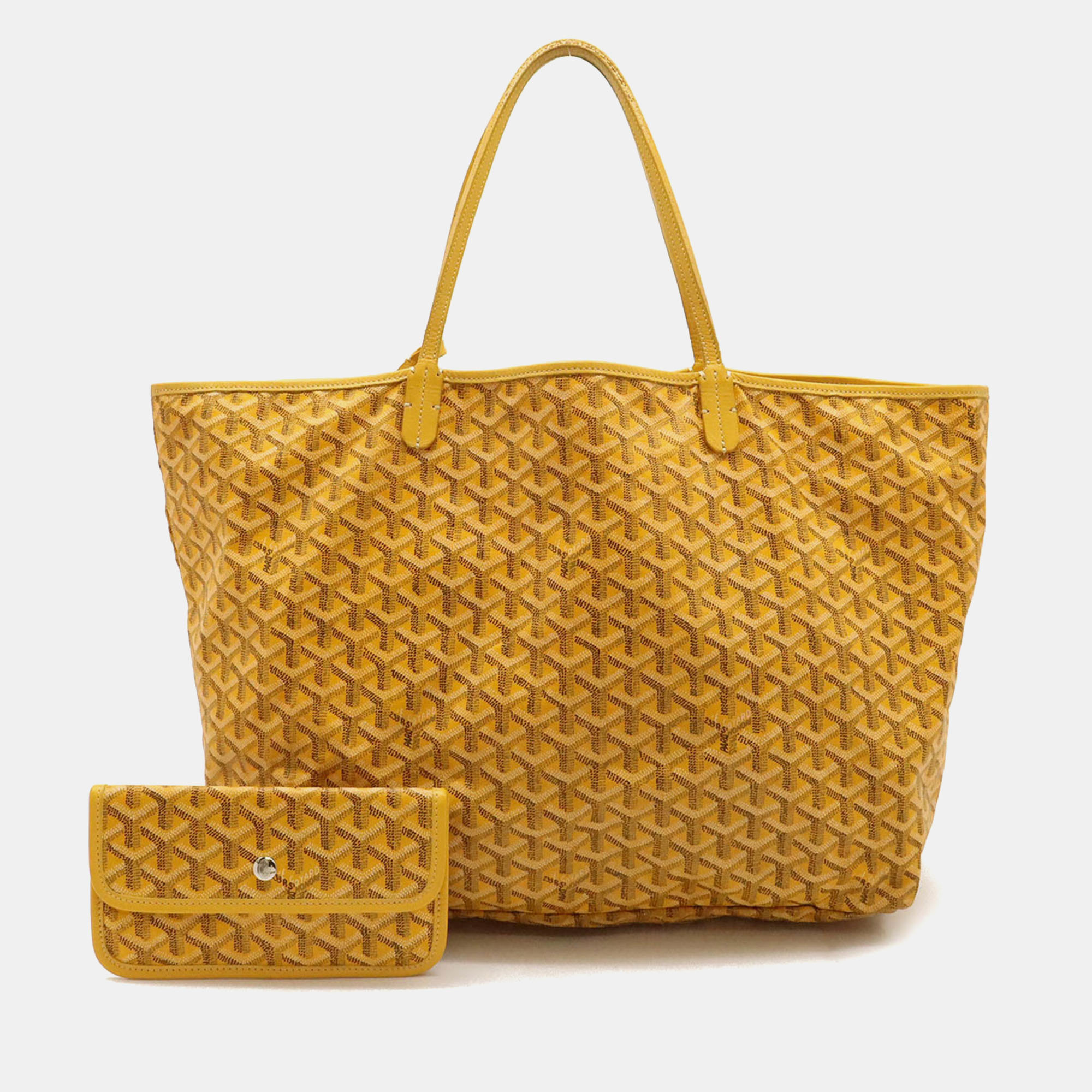 Pre-owned Goyard Yellow Coated Canvas Saint Louis Gm Tote Bag