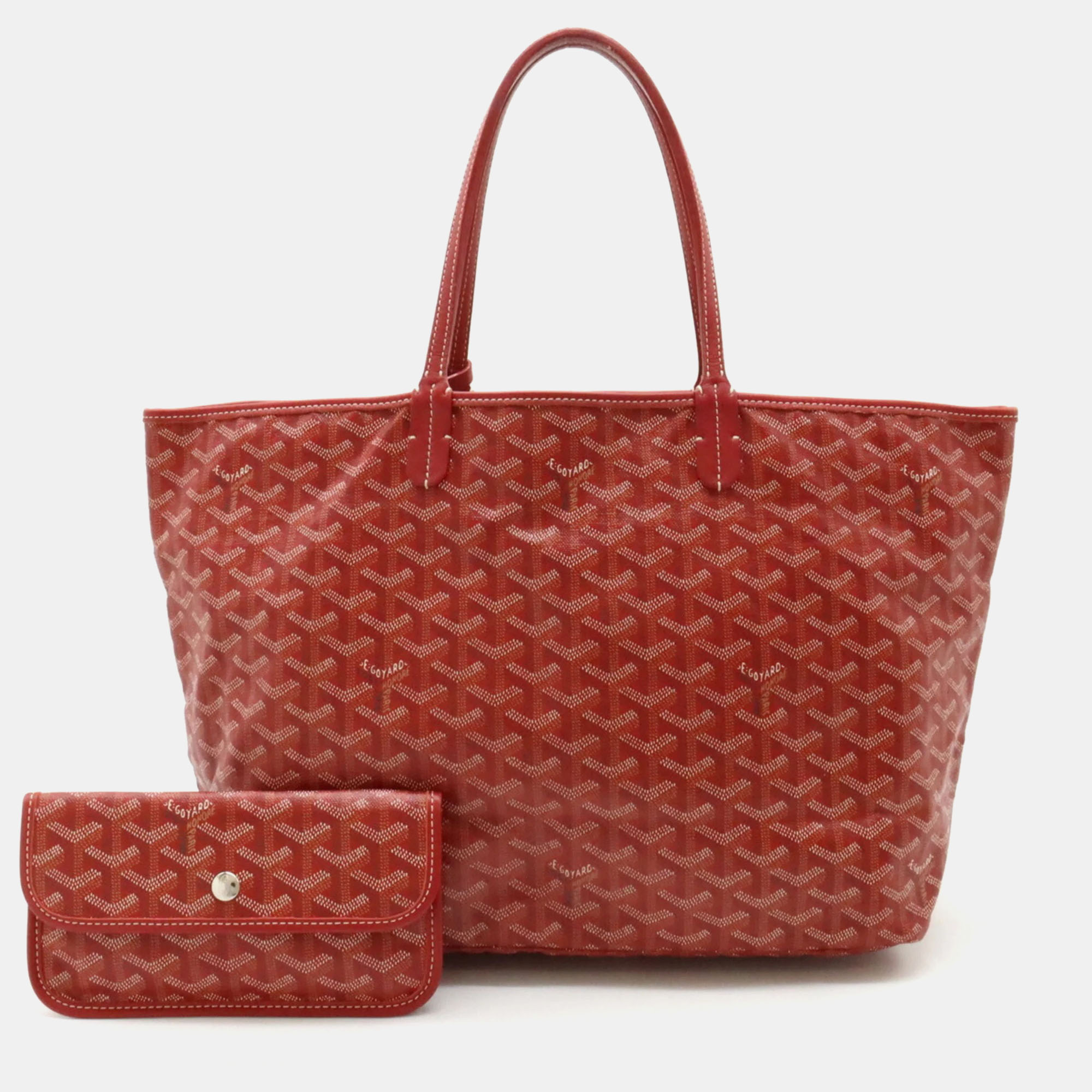 Pre-owned Goyard Red Canvas Pm Saint Louis Tote Bag