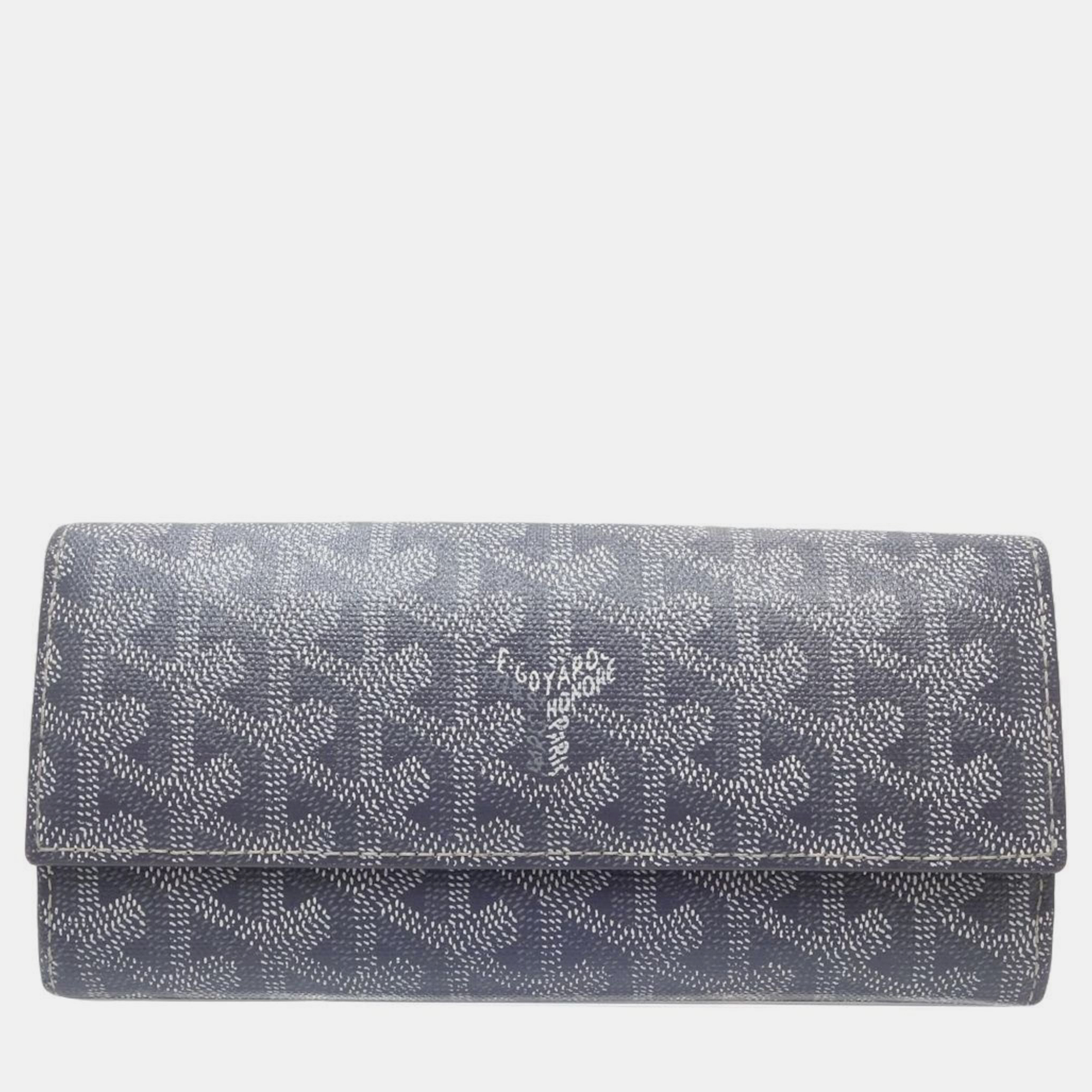 

Goyard Grey Goyardine Canvas Varenne Flap Wallet