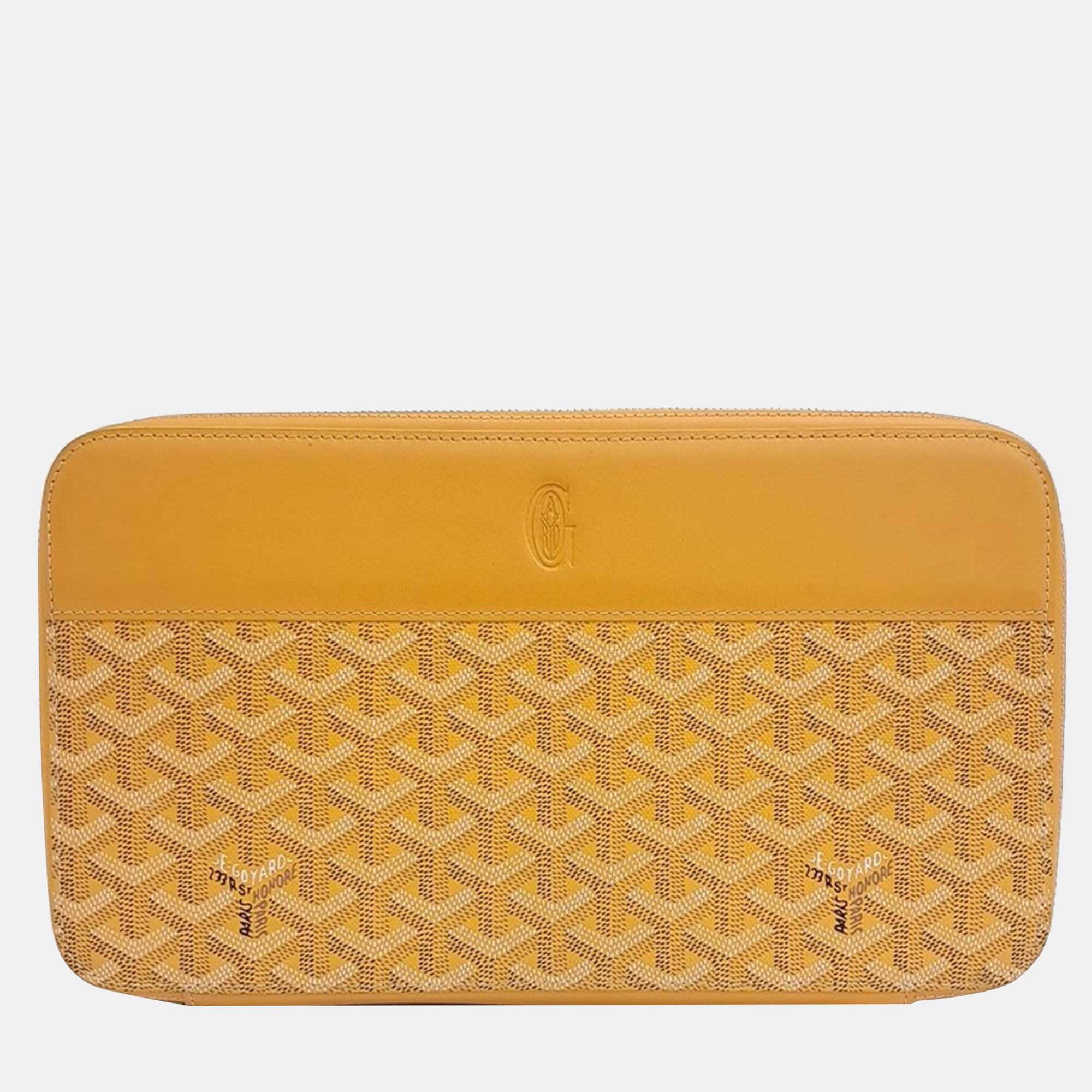 Pre-owned Goyard Matignon Clutch Bag In Yellow