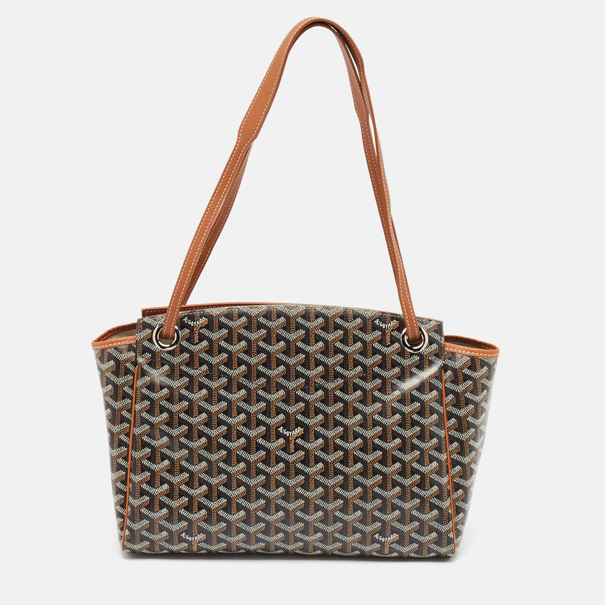 

Goyard Brown Goyardine Coated Canvas and Leather Rouette PM Bag