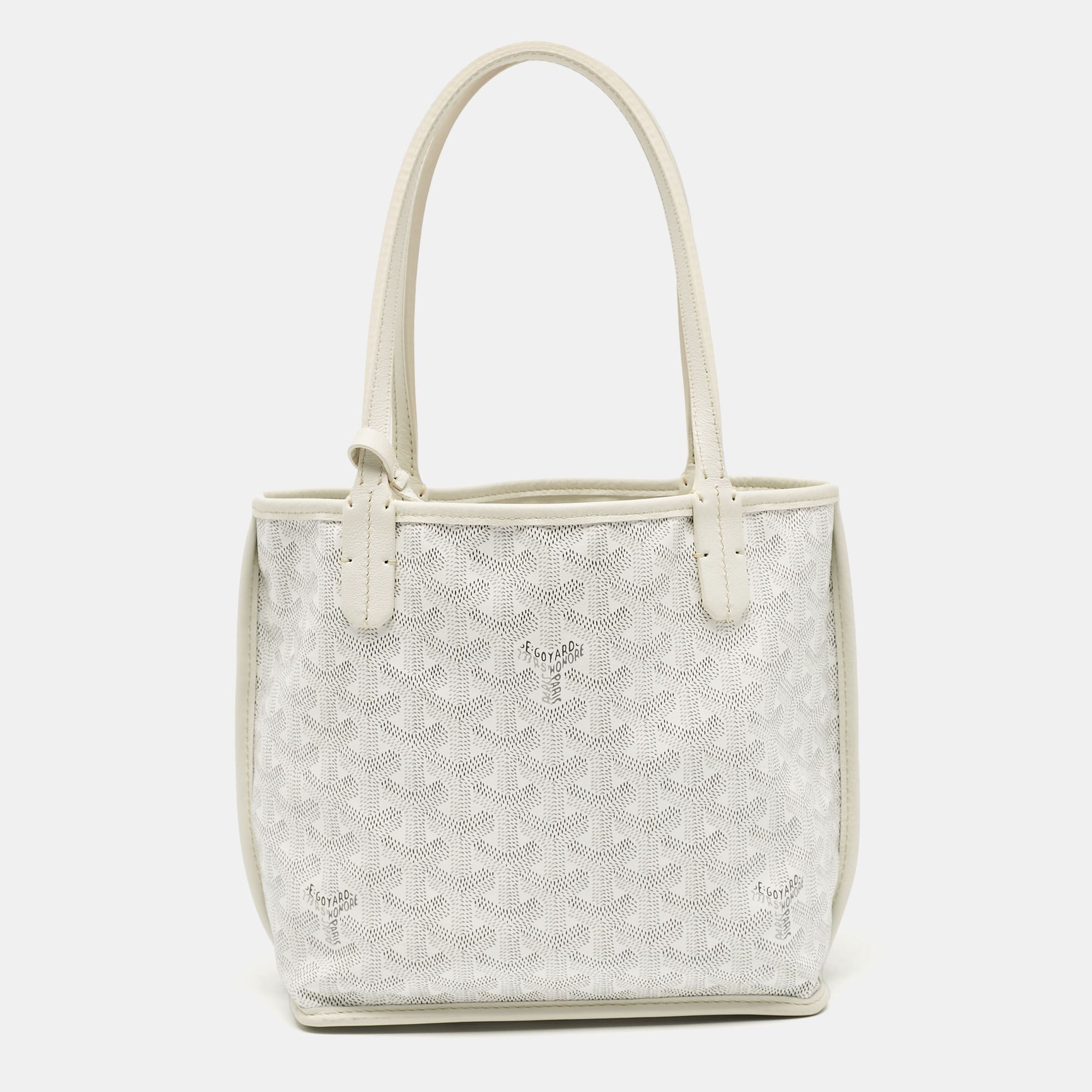 

Goyard White Goyardine Coated Canvas Mini Reversible Anjou Tote