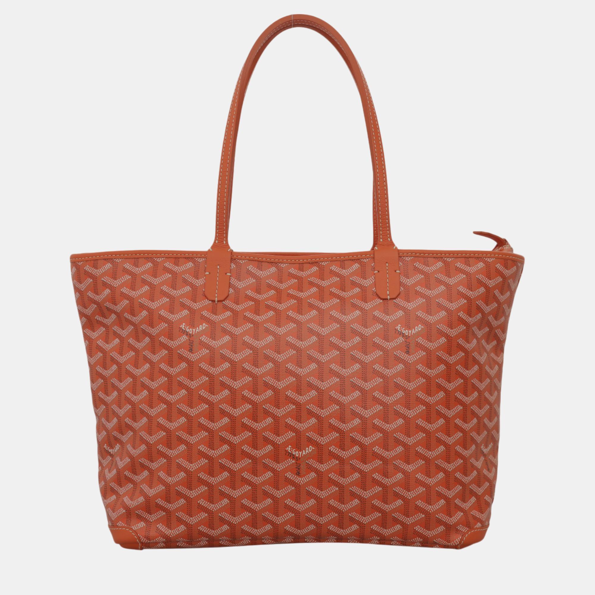 Pre-owned Goyard Artois Tote Bag In Orange