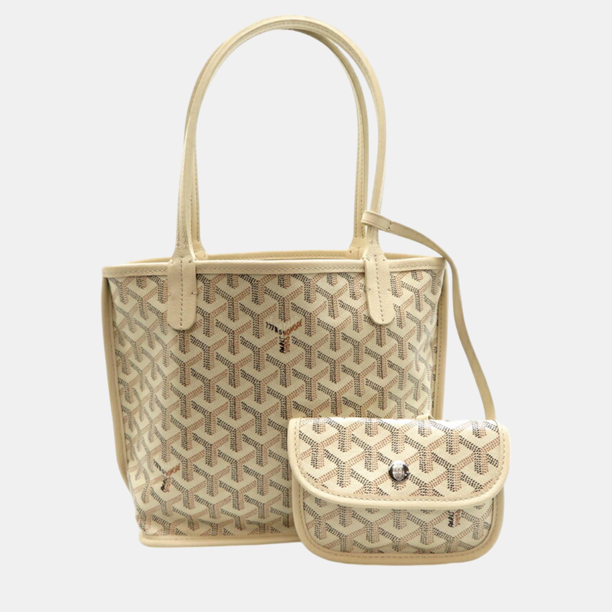 

Goyard Angers Pvc White Handbag, Cream