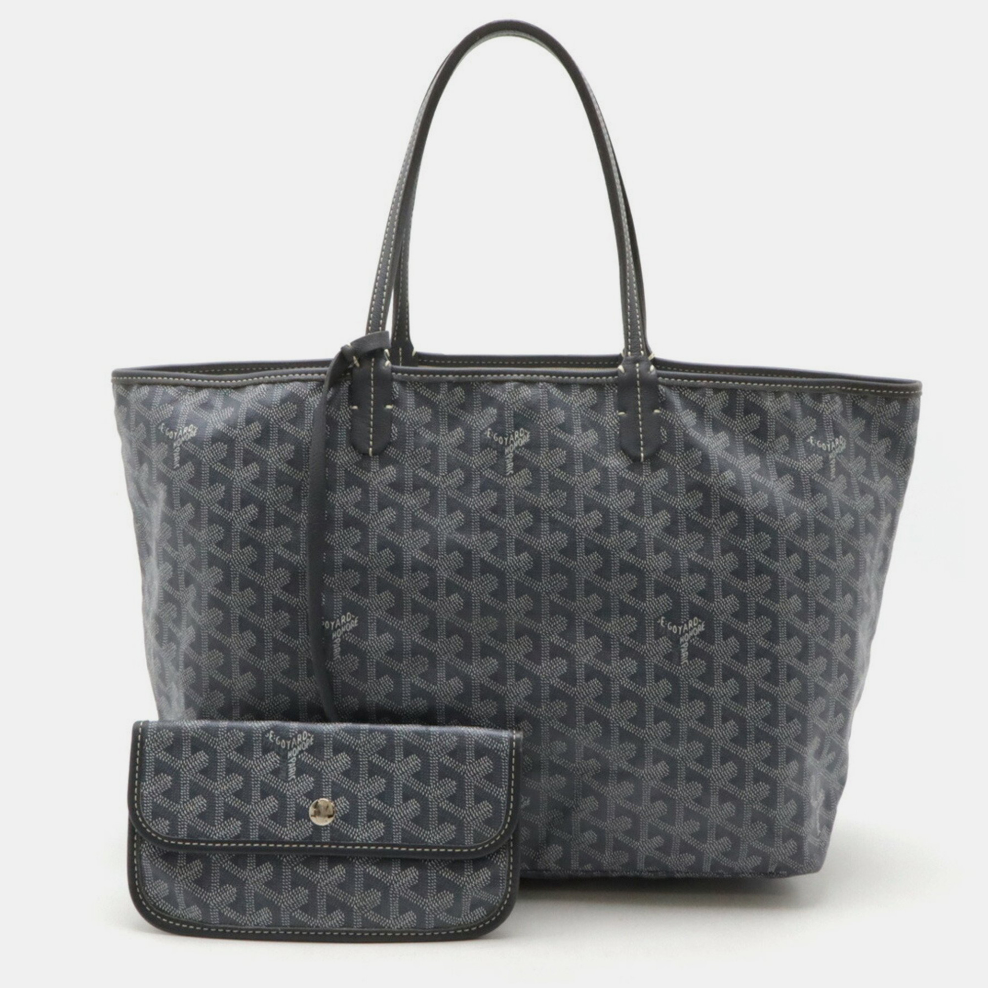 

Goyard Saint Louis Pm Coated Canvas Leather Gray Tote Bag, Grey