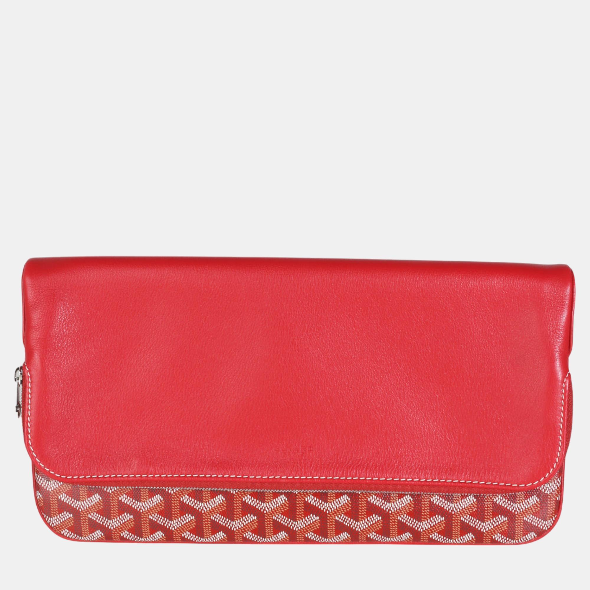 

Goyard Red Goyardine Canvas Sainte Marie Clutch