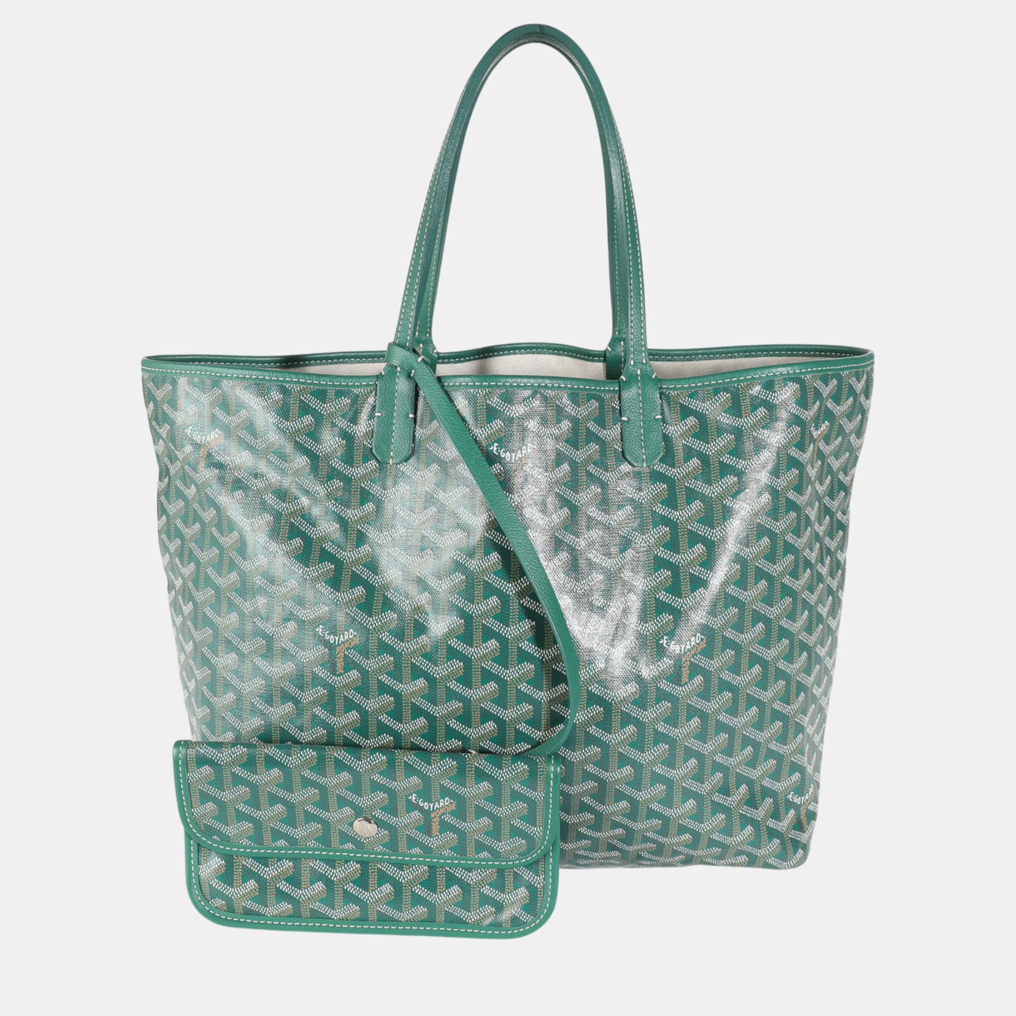 

Goyard Green Goyardine Canvas Saint Louis PM Bag