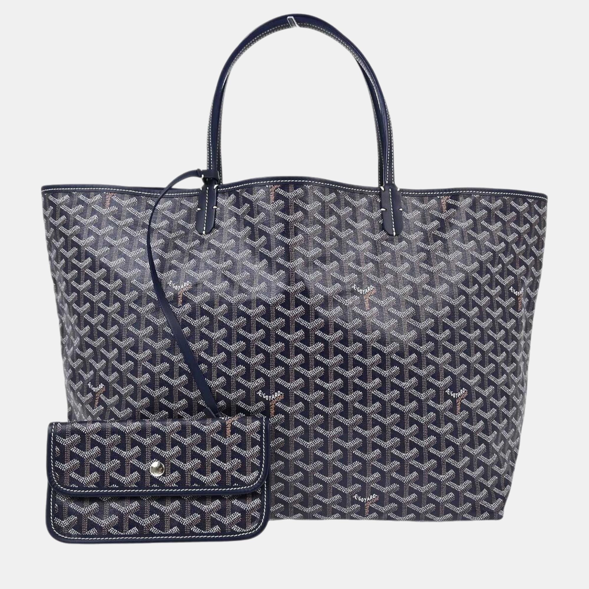 

Goyard Navy St. Louis GM Tote Handbag, Navy blue