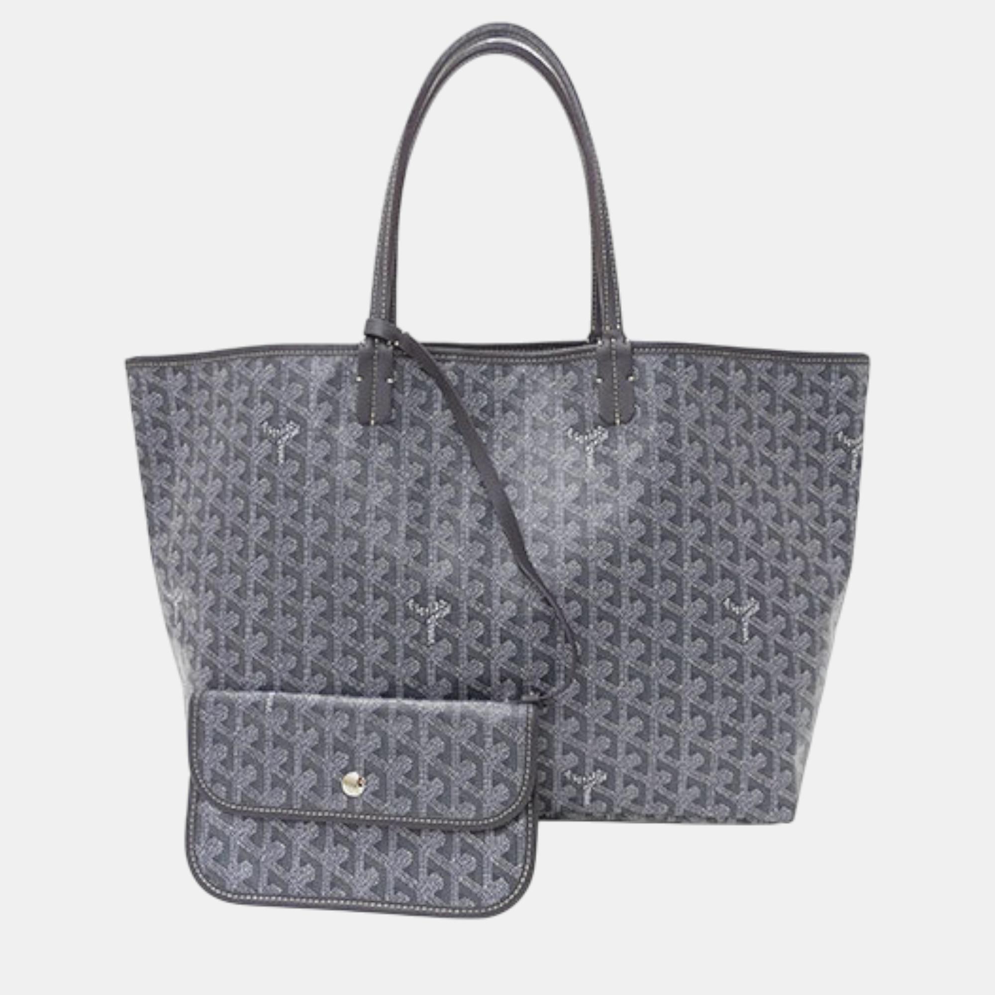 

Goyard Grey Goyardine Canvas Saint Louis Pm Reversible Tote Bag