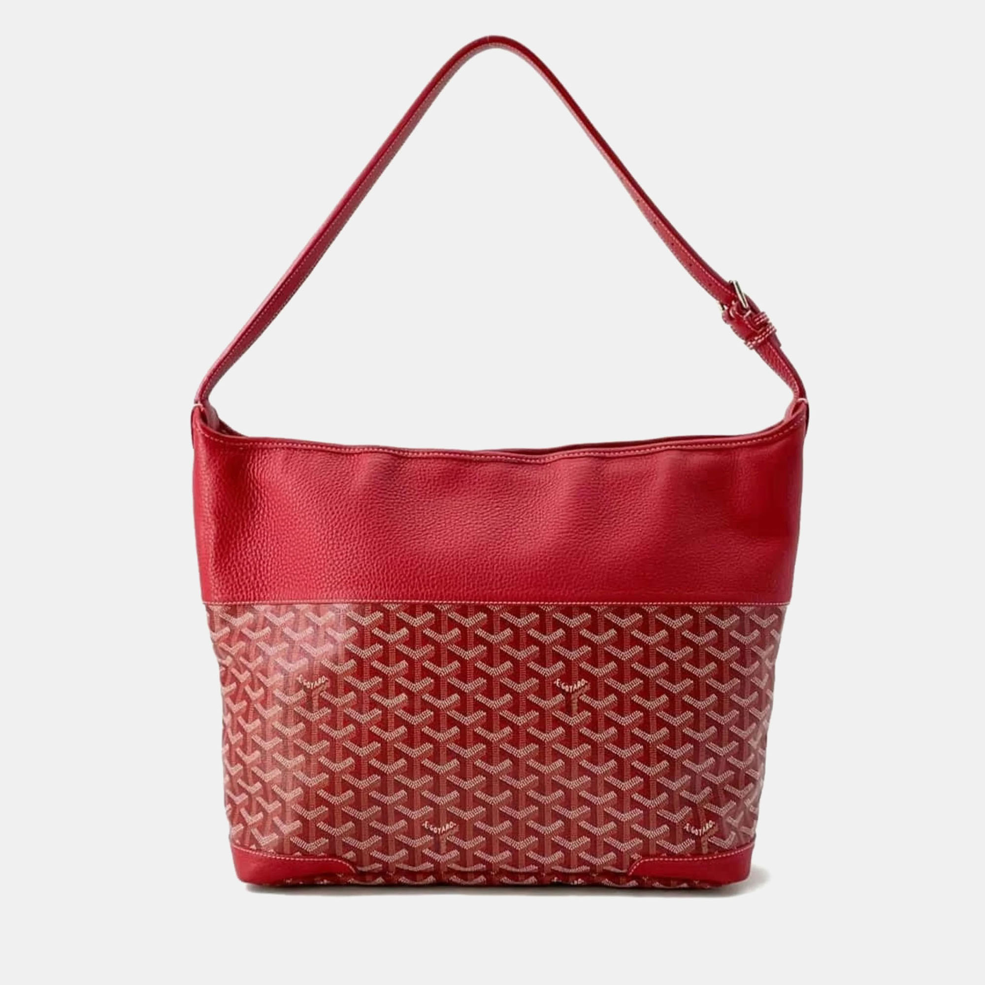 

Goyard Grenadine Leather Shoulder Bag, Red