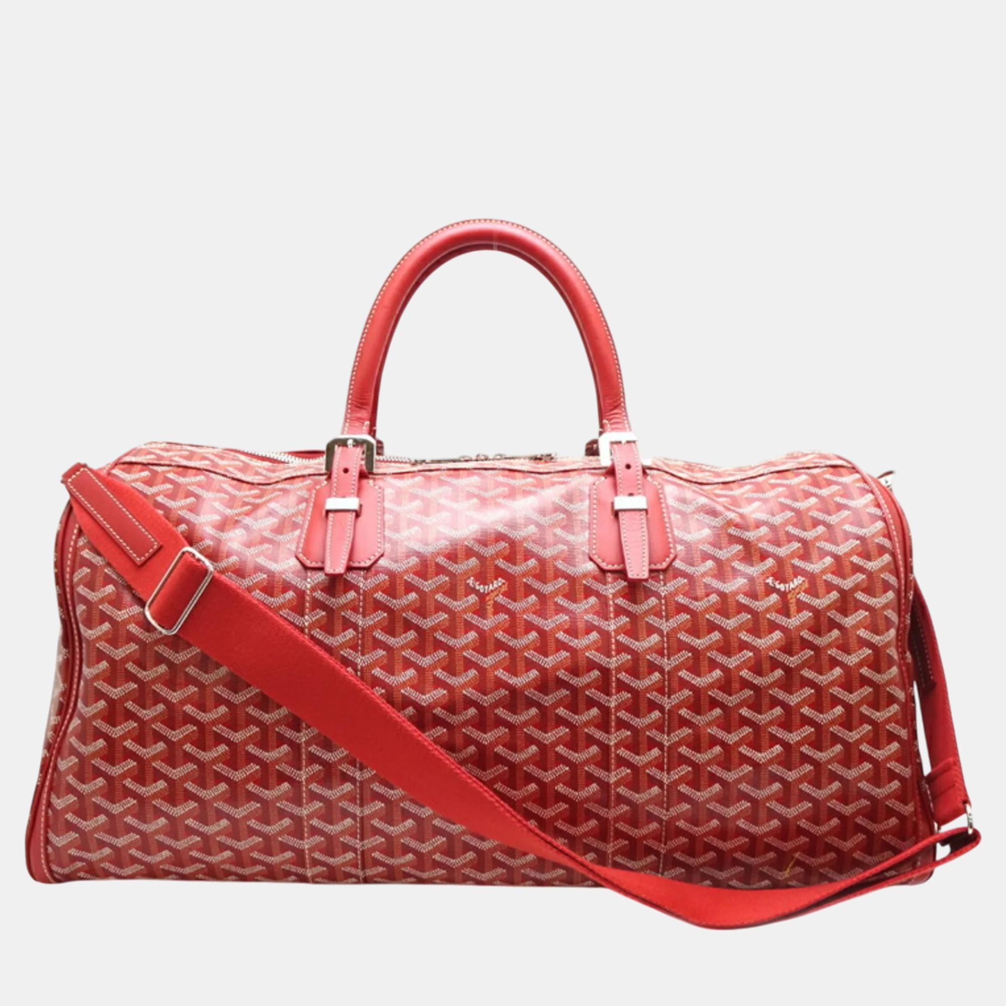 

Goyard Pvc Coated Canvas Red Croisjour 55 Boston Bag