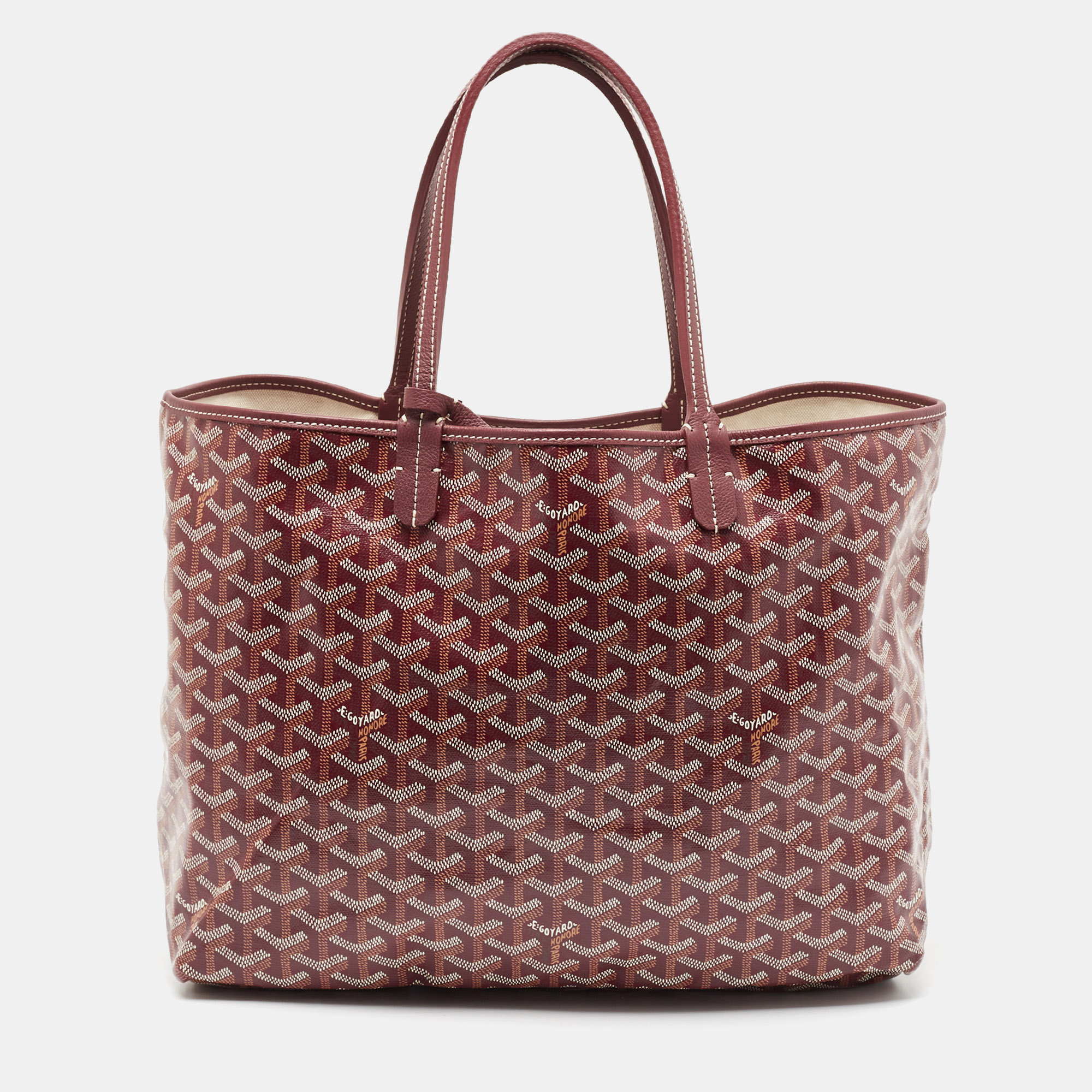 

Goyard Burgundy Goyardine Coated Canvas and Leather Saint Louis PM Tote