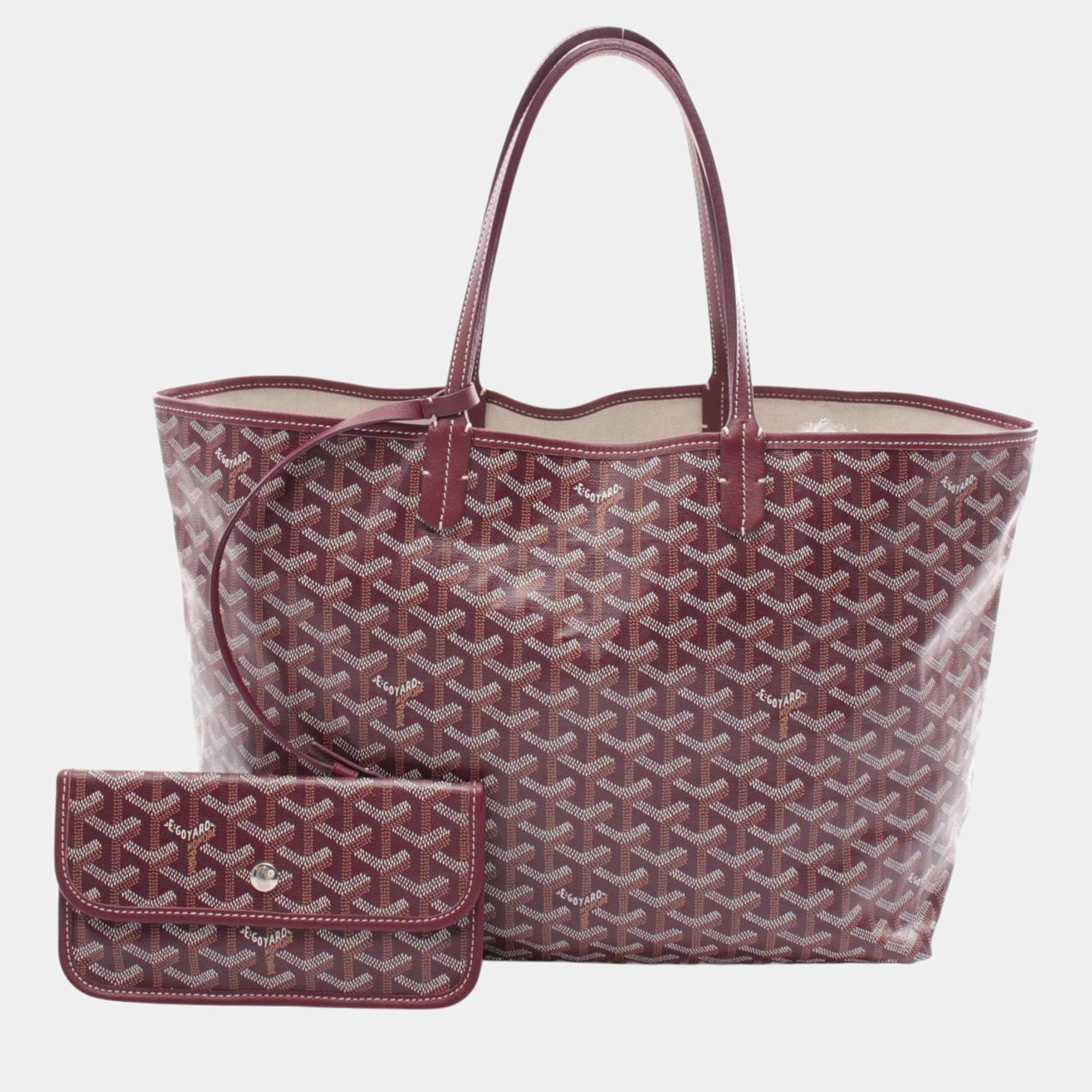 

Goyard Coated Canvas Leather Bordeaux Multicolor Saint Louis Pm Tote Bag, Red