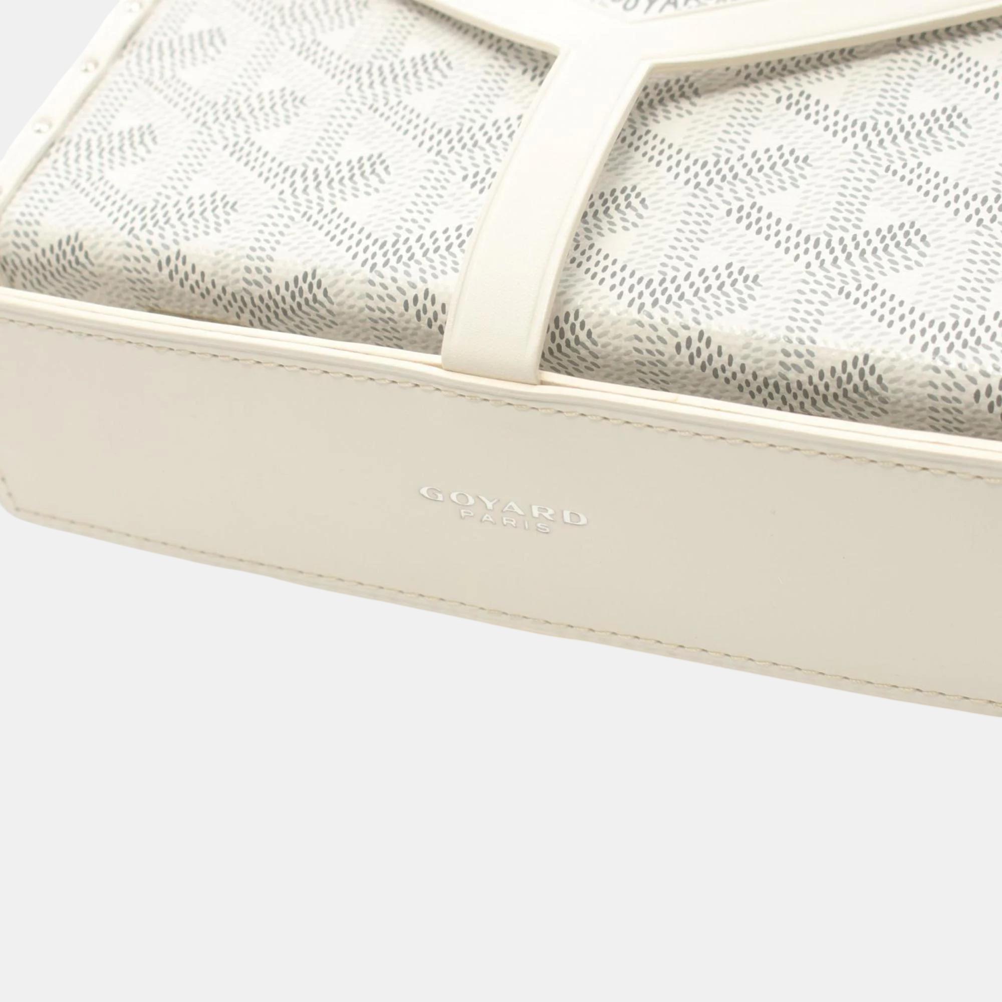Goyard Coated Canvas Leather White Multicolor Menodiaire Trunk Shoulder Bag 