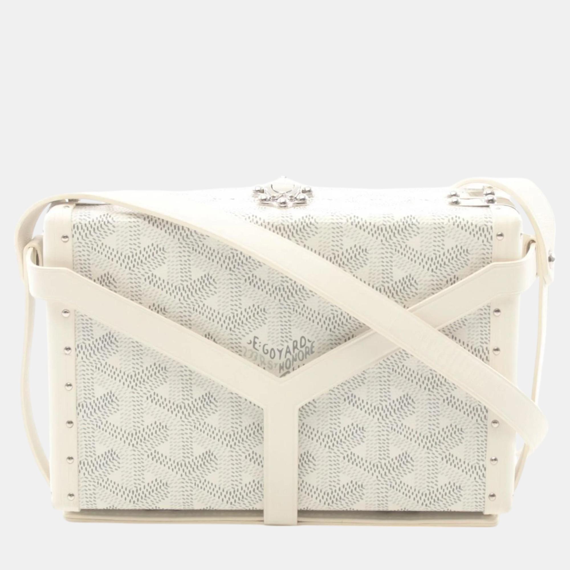 

Goyard Coated Canvas Leather White Multicolor Menodiaire Trunk Shoulder Bag