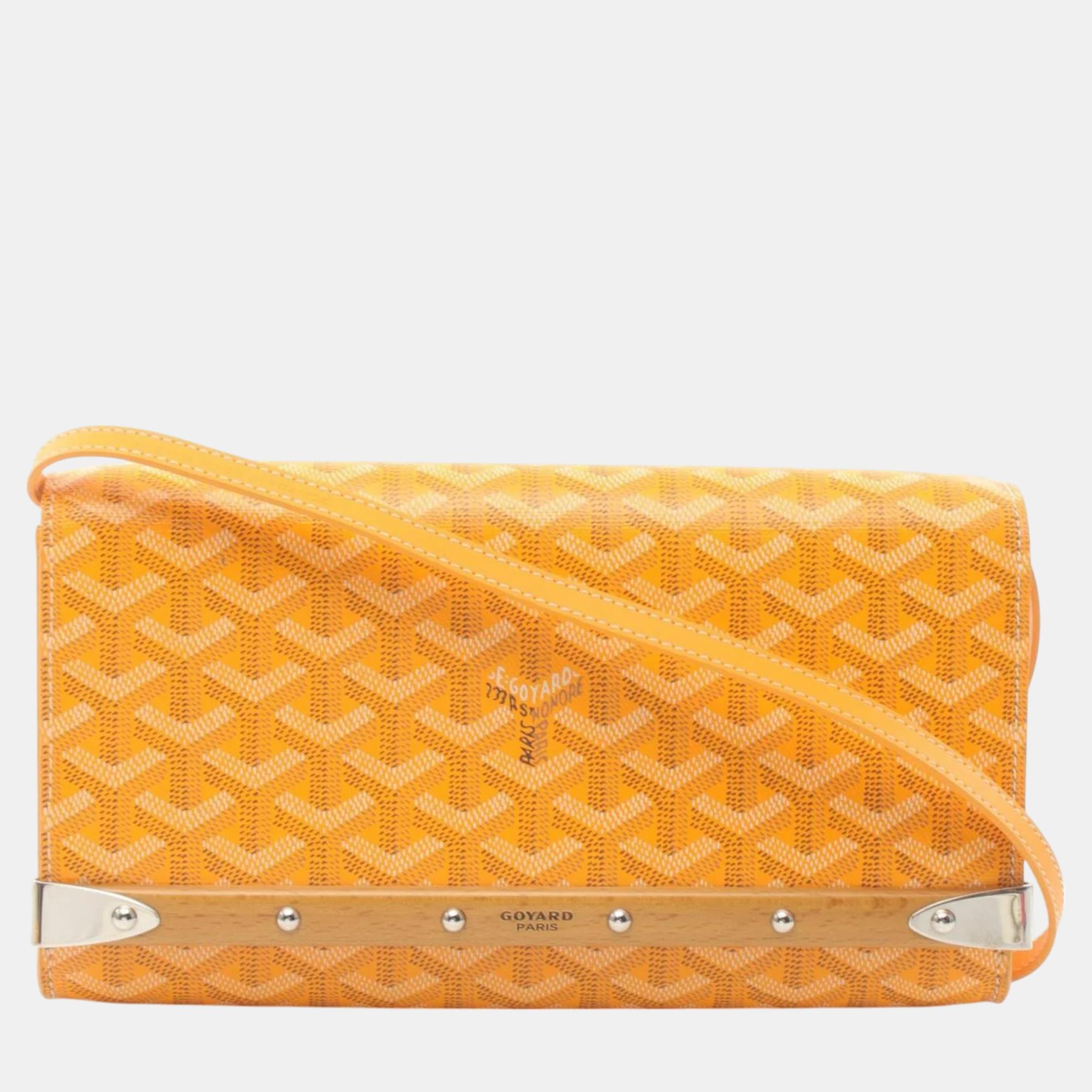 

Goyard Coated Canvas Orange Multicolor Monte Carlo Pm Clutch Bag