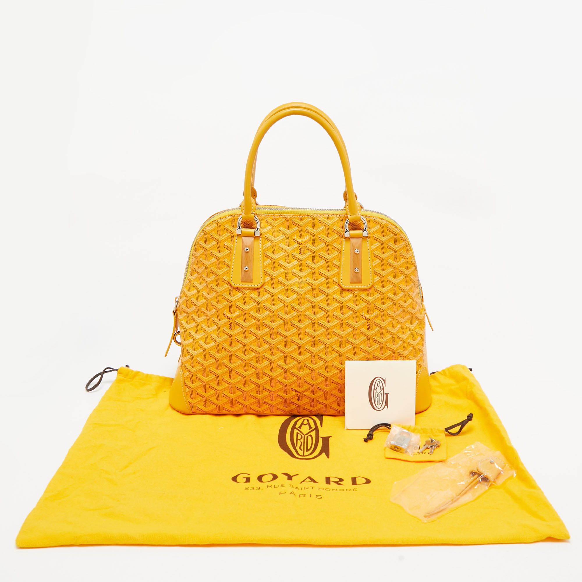 Goyard Yellow Goyardine Coated Canvas and Leather Vendome Satchel 