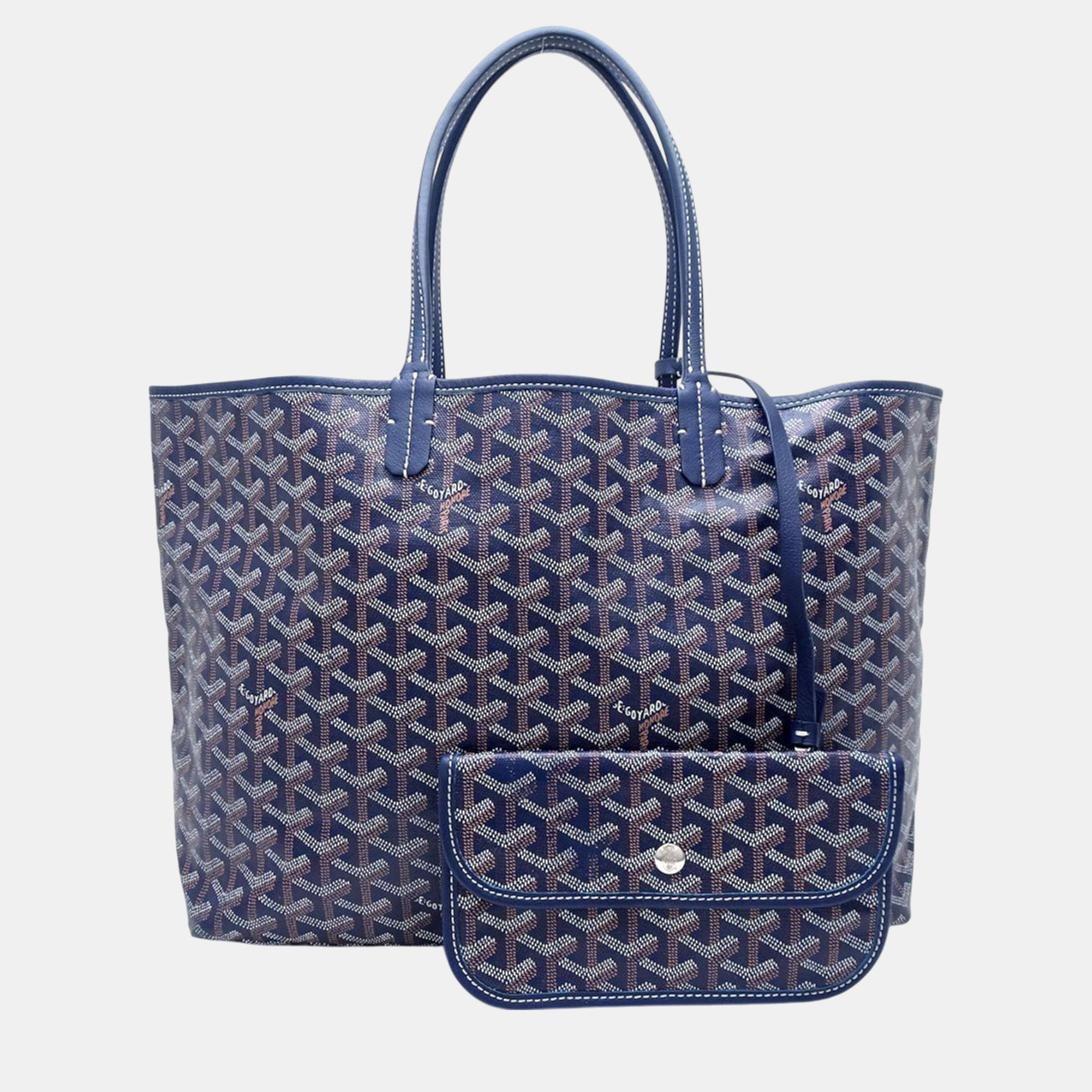 

Goyard Navy Blue Leather Saint Louis Pm Tote Bag