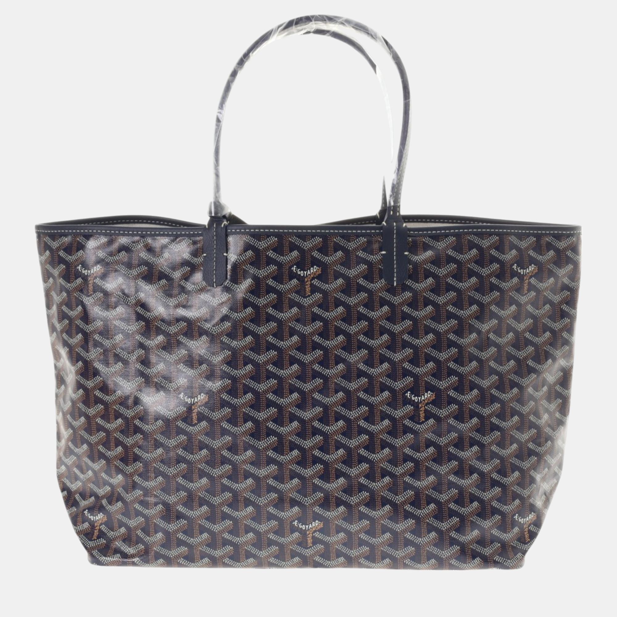 

Goyard Saint Louis Pm Navy Pvc Tote Bag, Navy blue